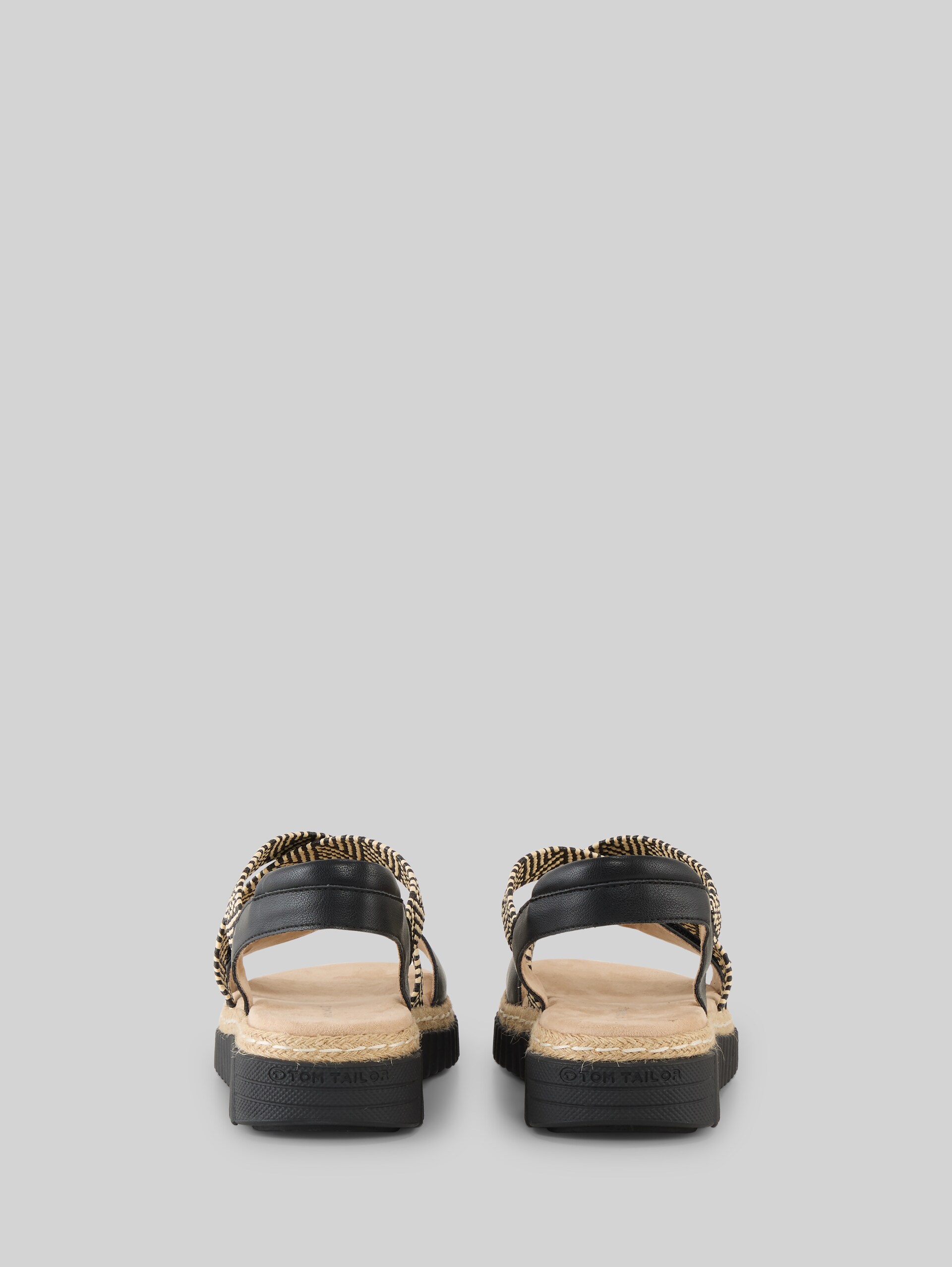 Sandalen mit Flecht-Detail - black - Produkt-Rückansicht