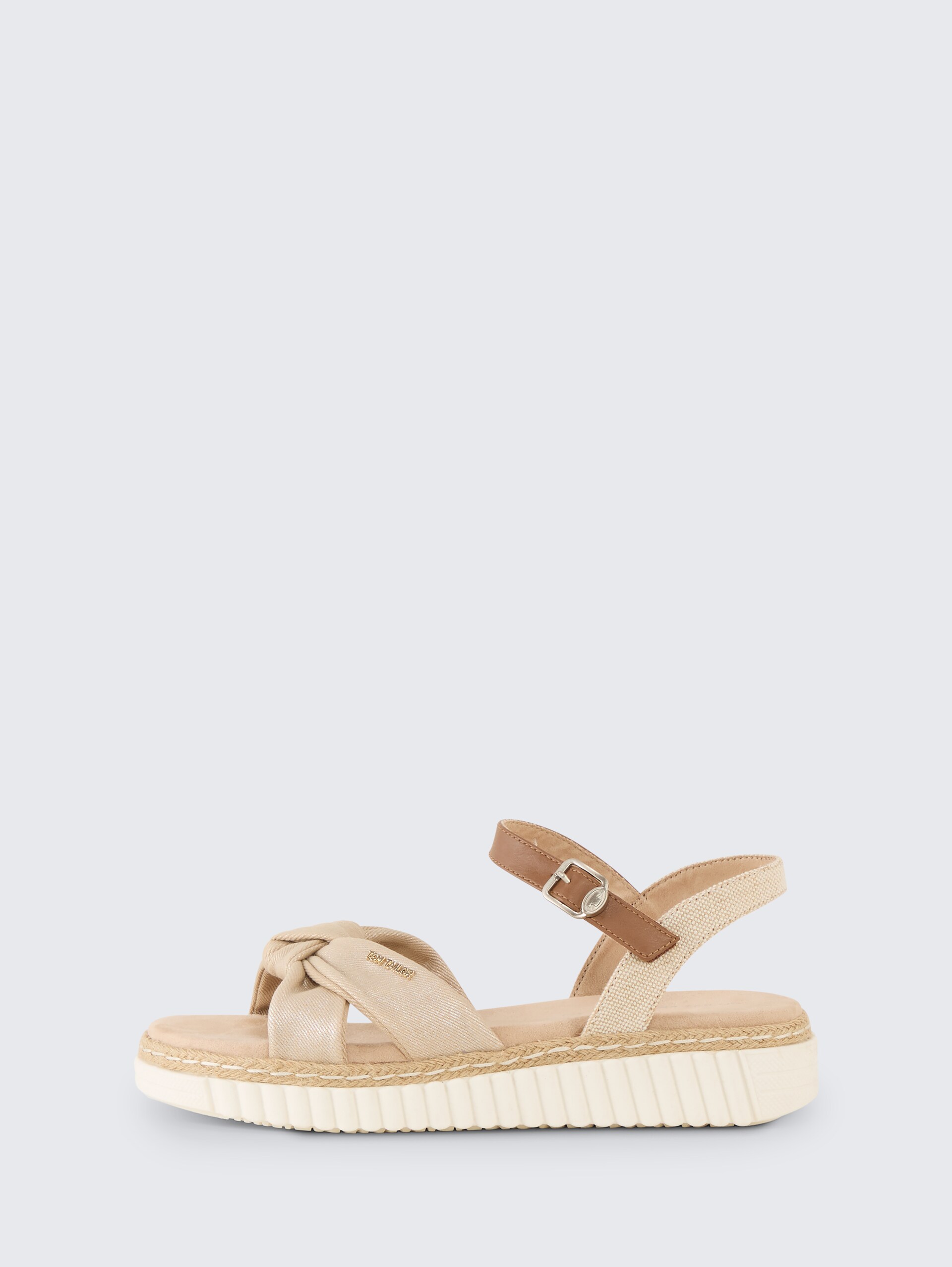 Sandalen mit Bast-Details - gold - seitliche Produkt-Ansicht