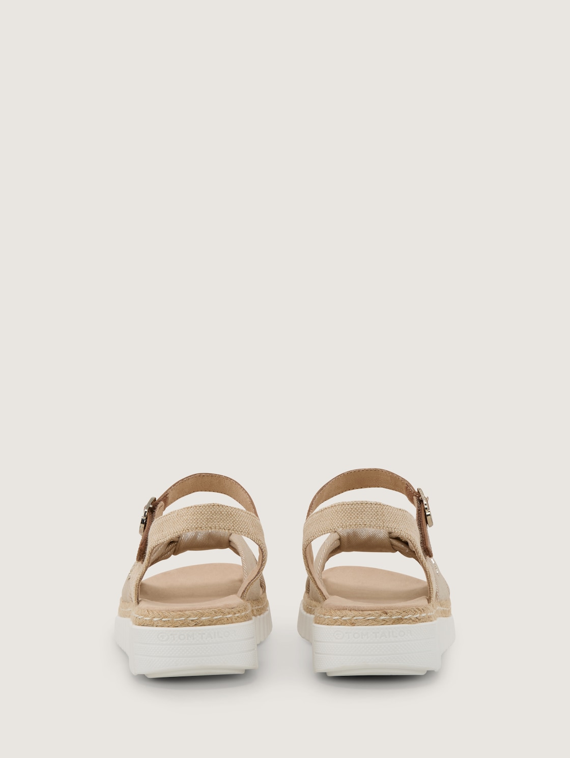 Sandalen mit Bast-Details - gold - Produkt-Rückansicht