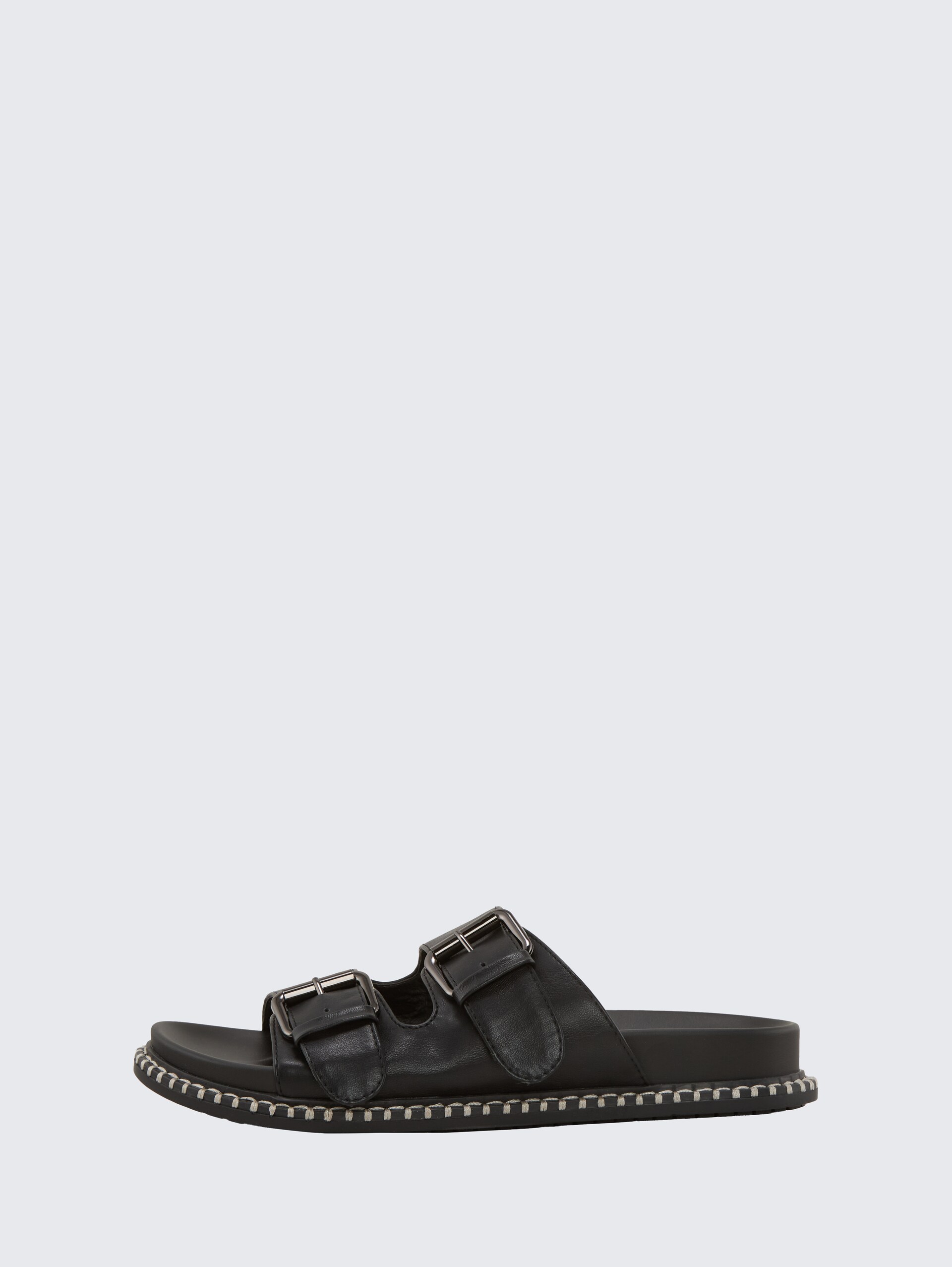 Flache Sandalen mit Verschluss-Schnallen - black - seitliche Produkt-Ansicht
