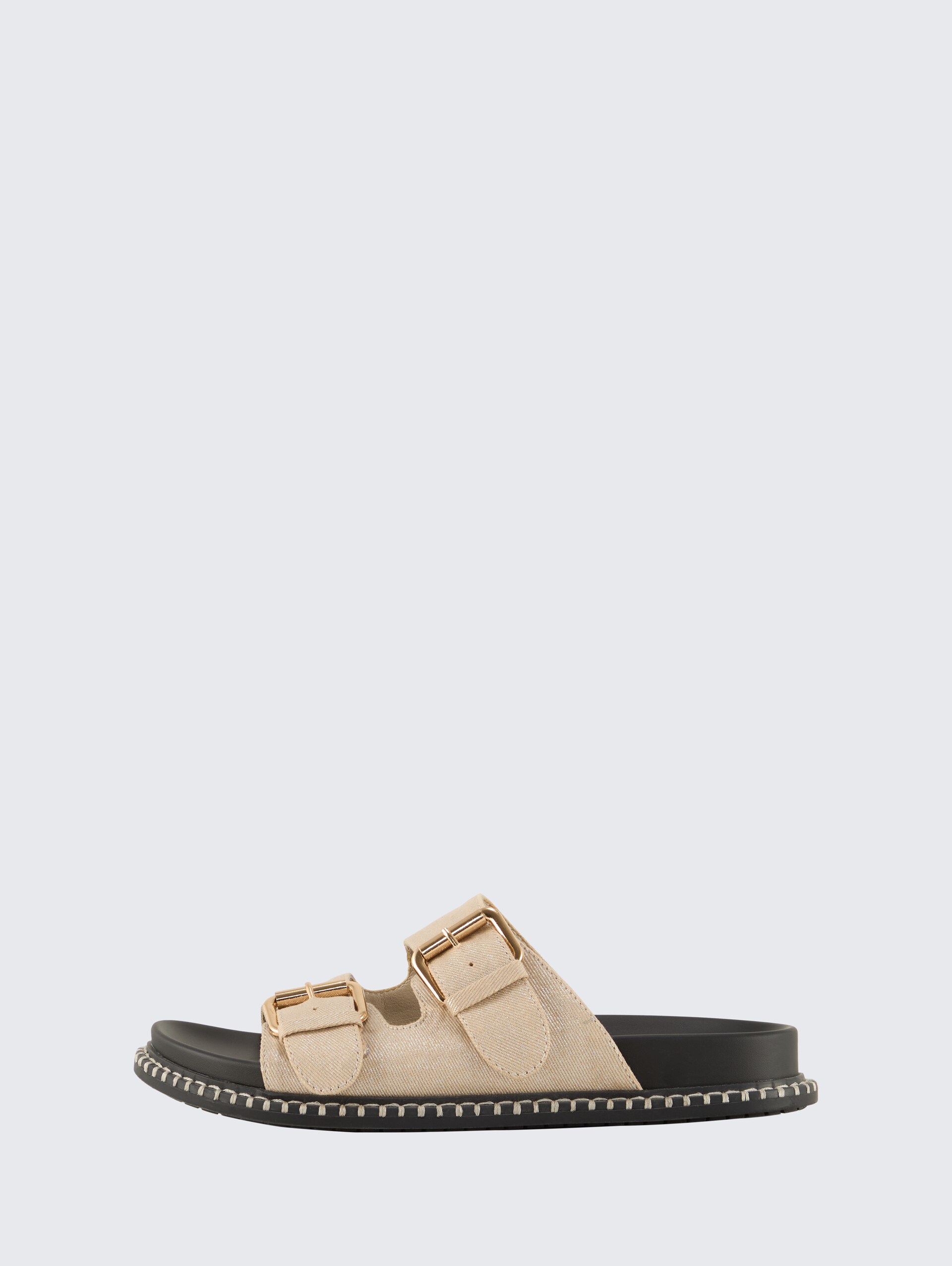 Flache Sandalen mit Gold-Akzent - gold - seitliche Produkt-Ansicht