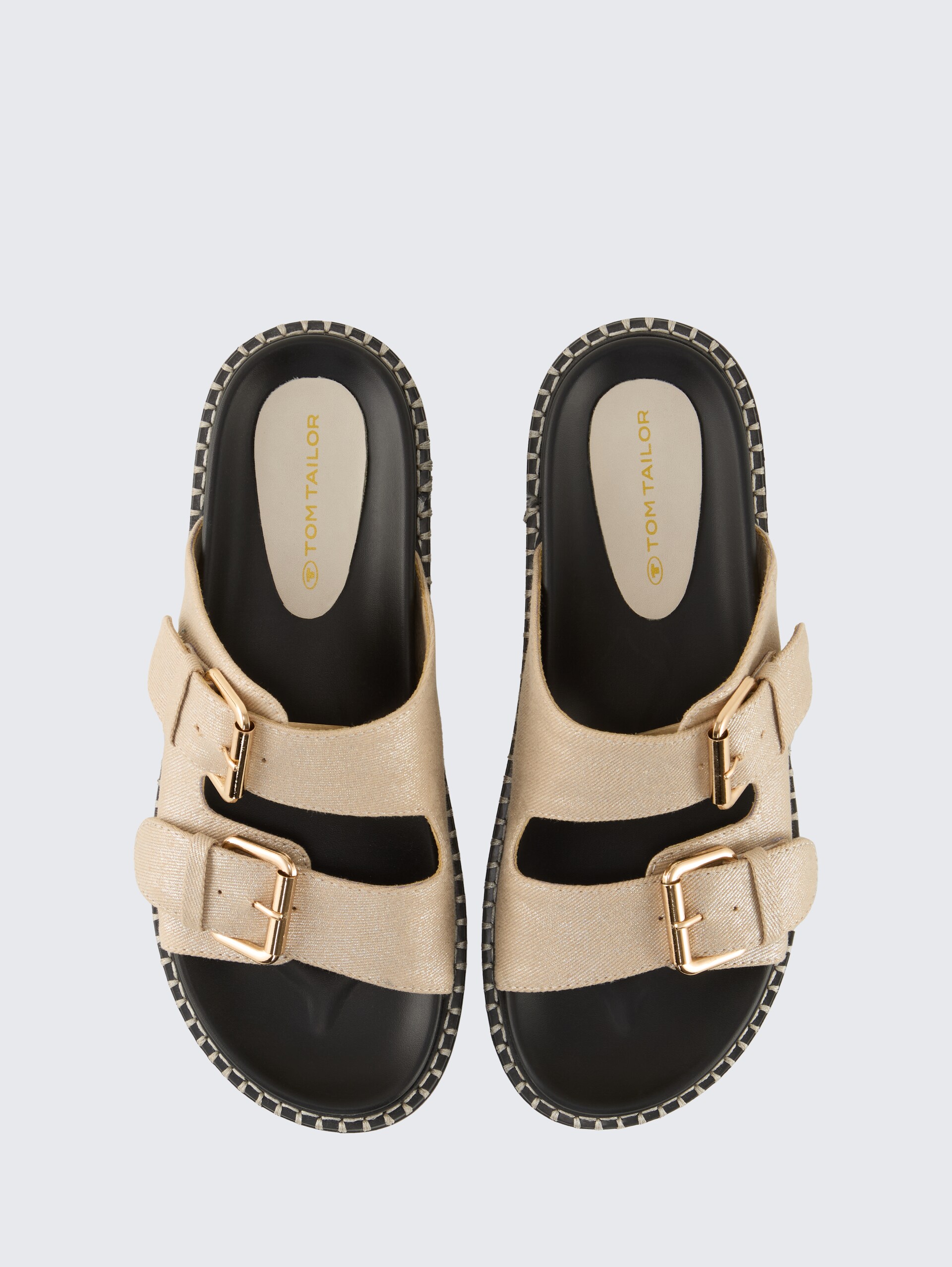 Flache Sandalen mit Gold-Akzent - gold - Produkt-Ansicht von oben 