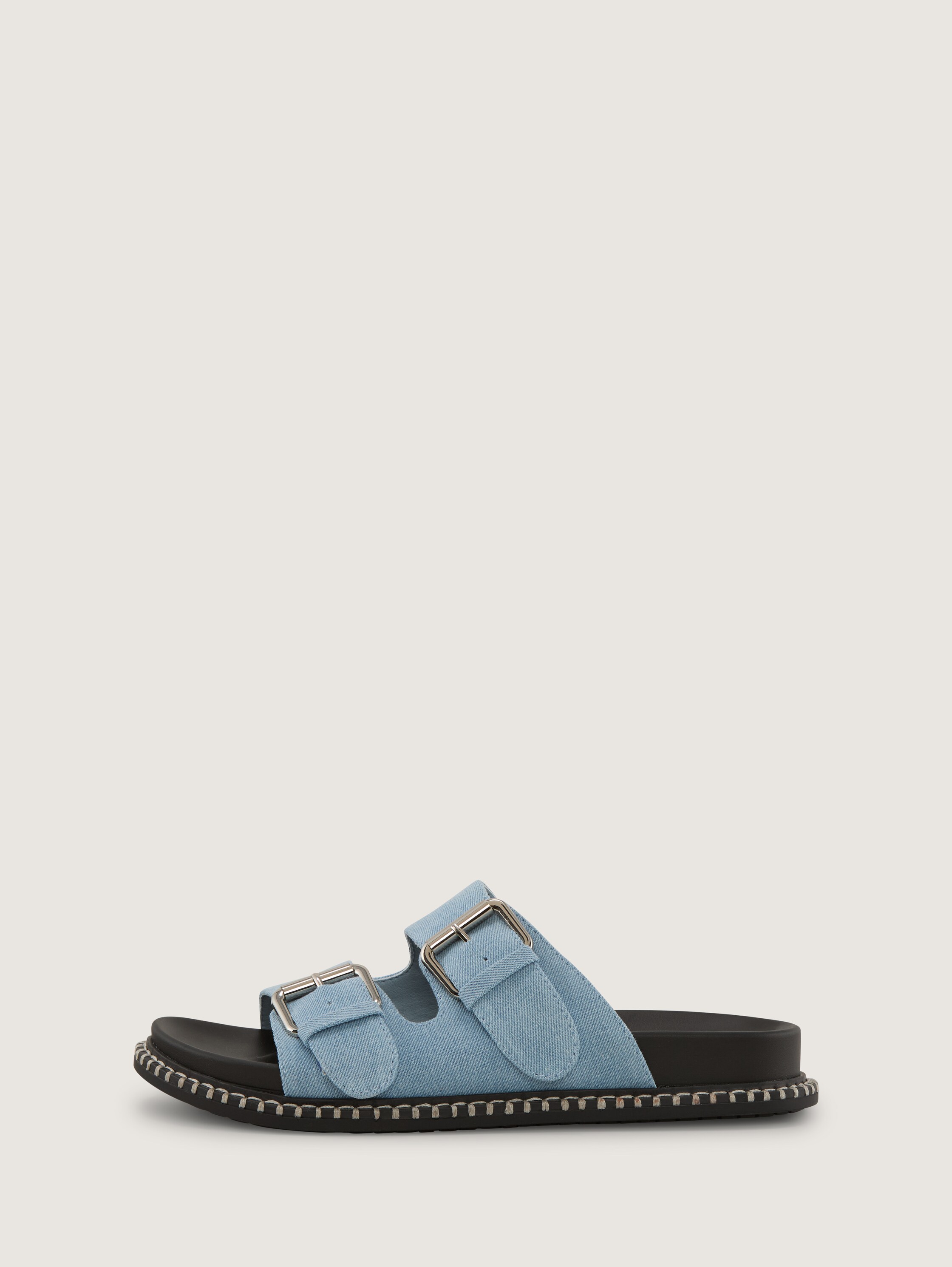 Flache Sandalen in Jeans-Optik - sky - 