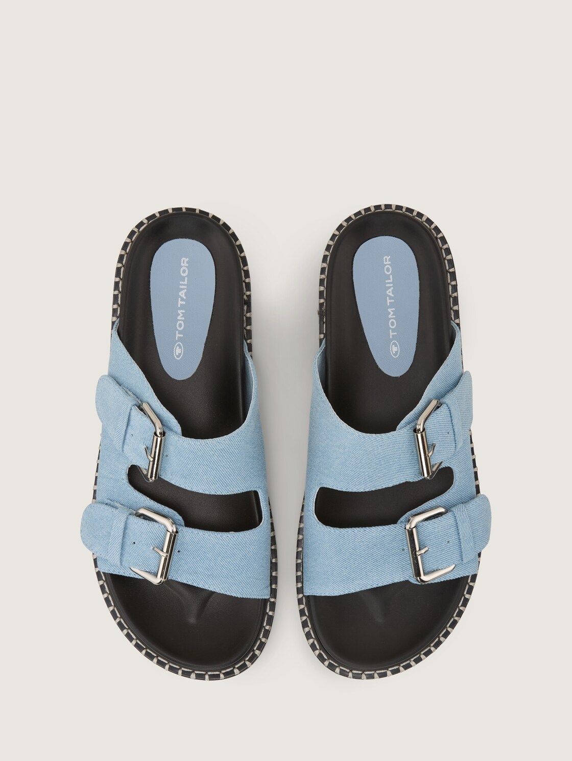 Flache Sandalen in Jeans-Optik - sky - Produkt-Ansicht von oben 