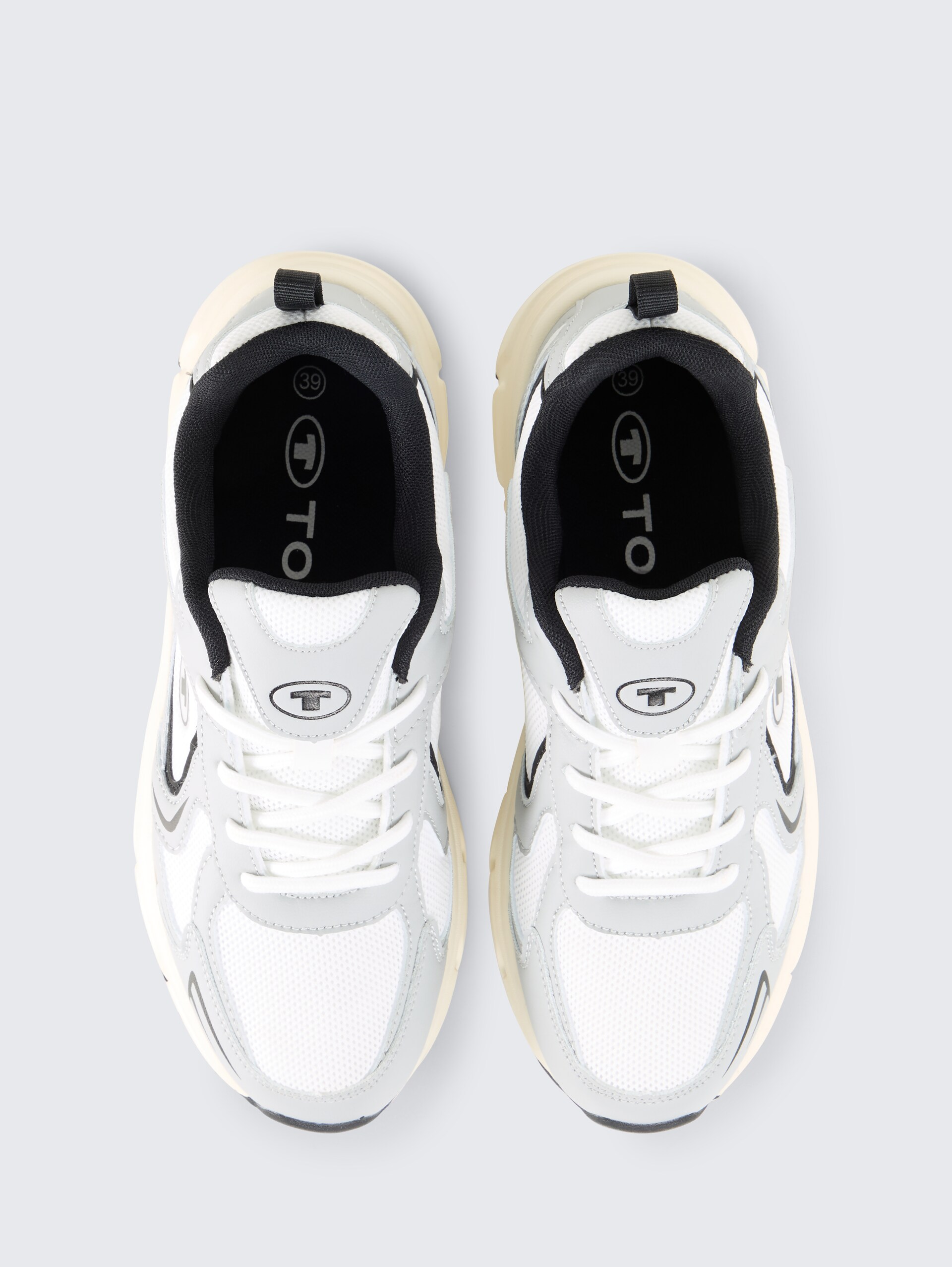 Trainers met platform - white grey - Bovenaanzicht product 