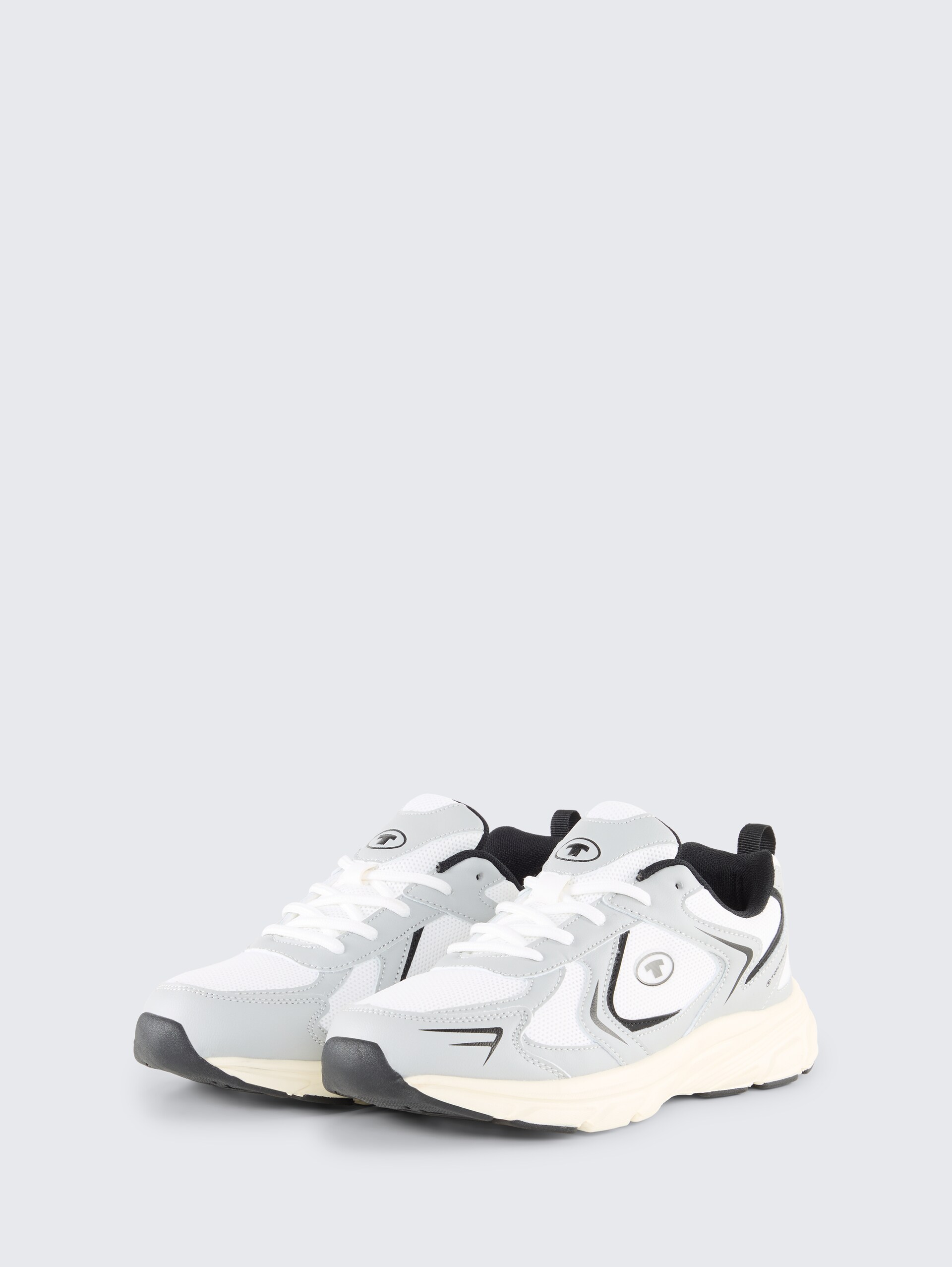Trainers met platform - white grey - zijaanzicht product