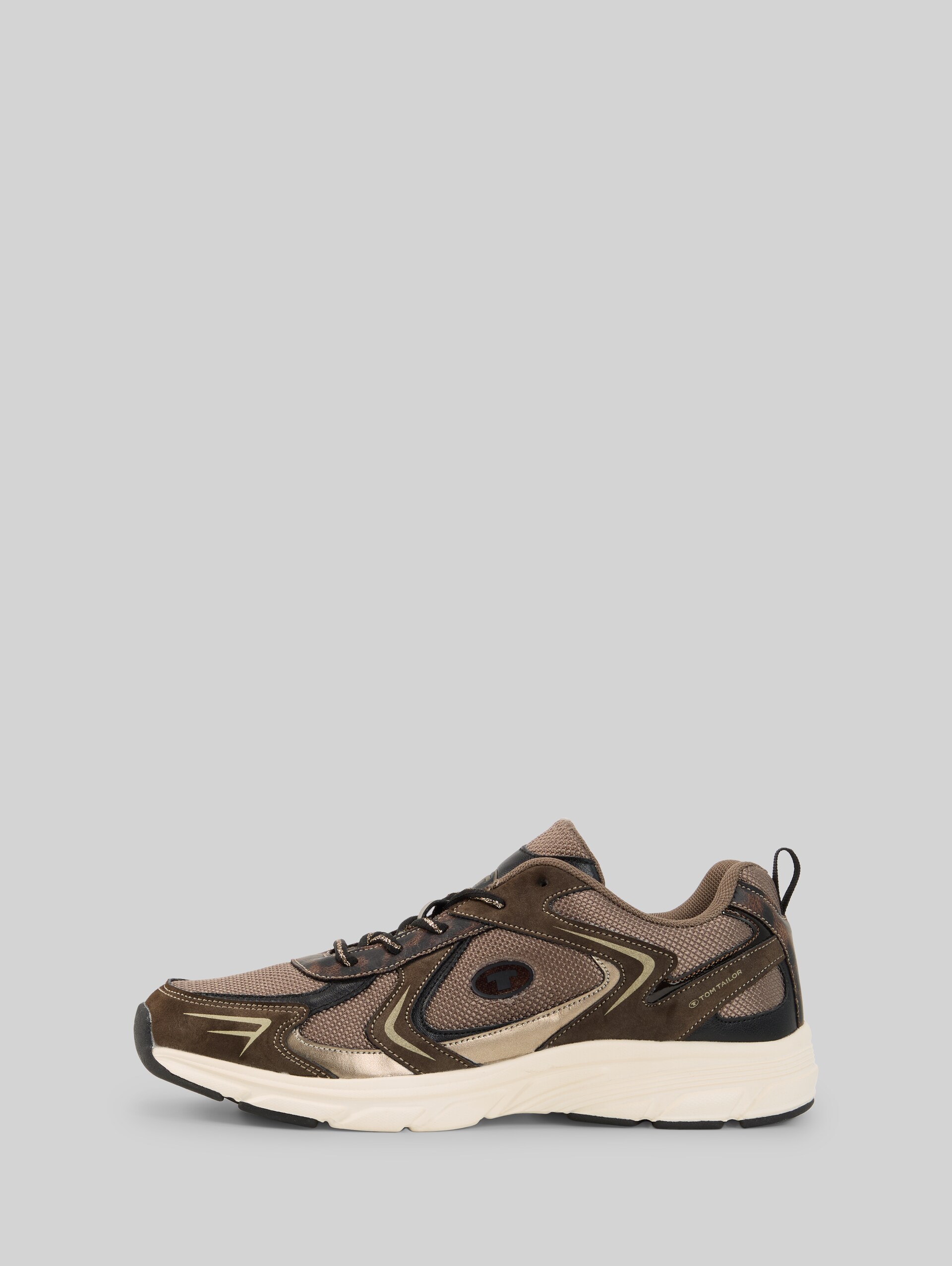 Sneakers met mix van materialen - brown-multi - zijaanzicht product