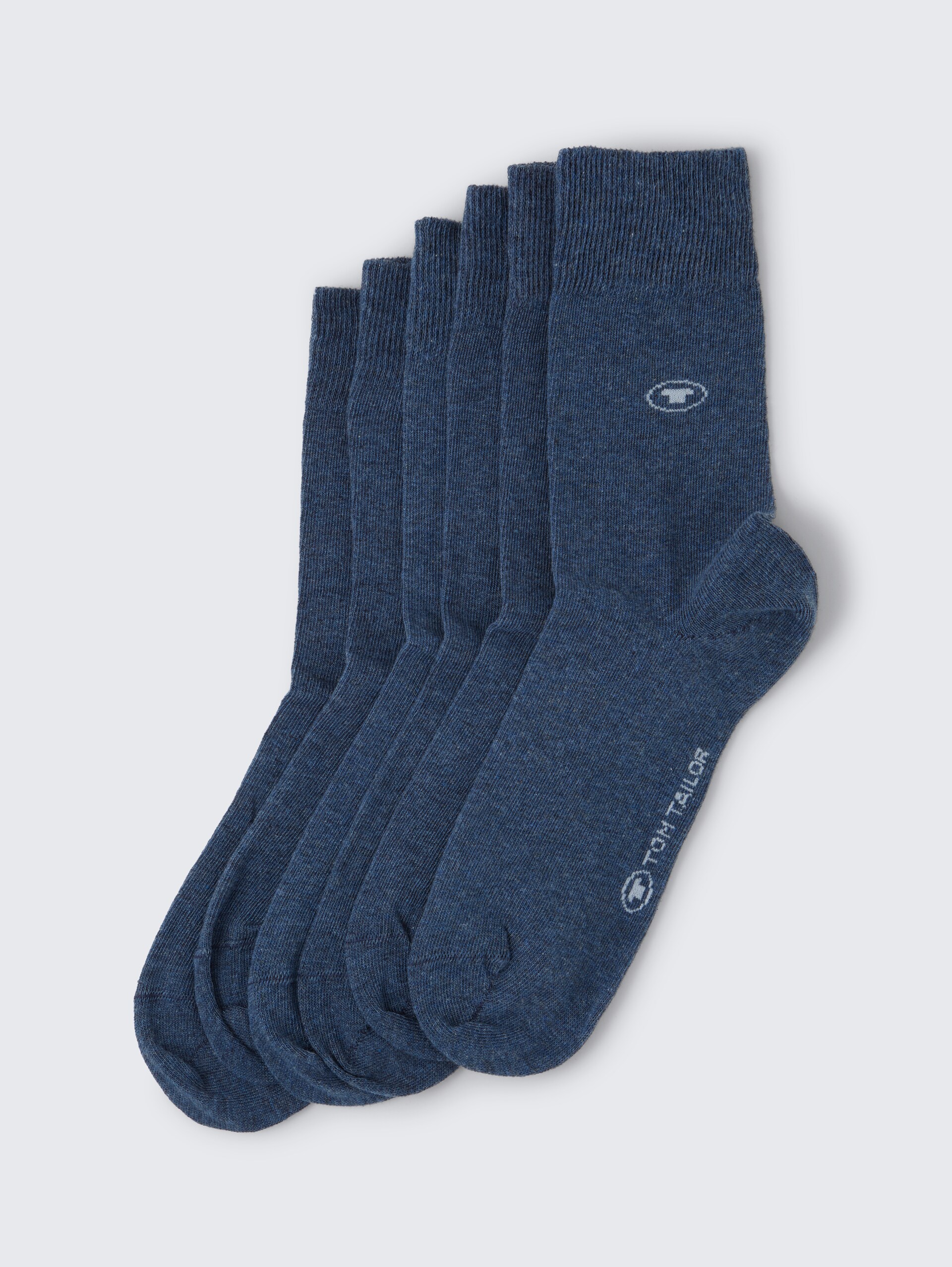 Basic Sokken in een set van zes - indigo melange - zijaanzicht product