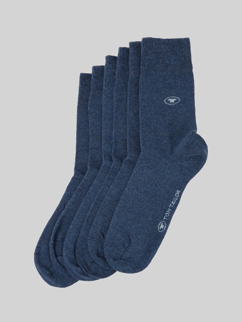 Socks in a pack of 6 by Women, indigo melange
