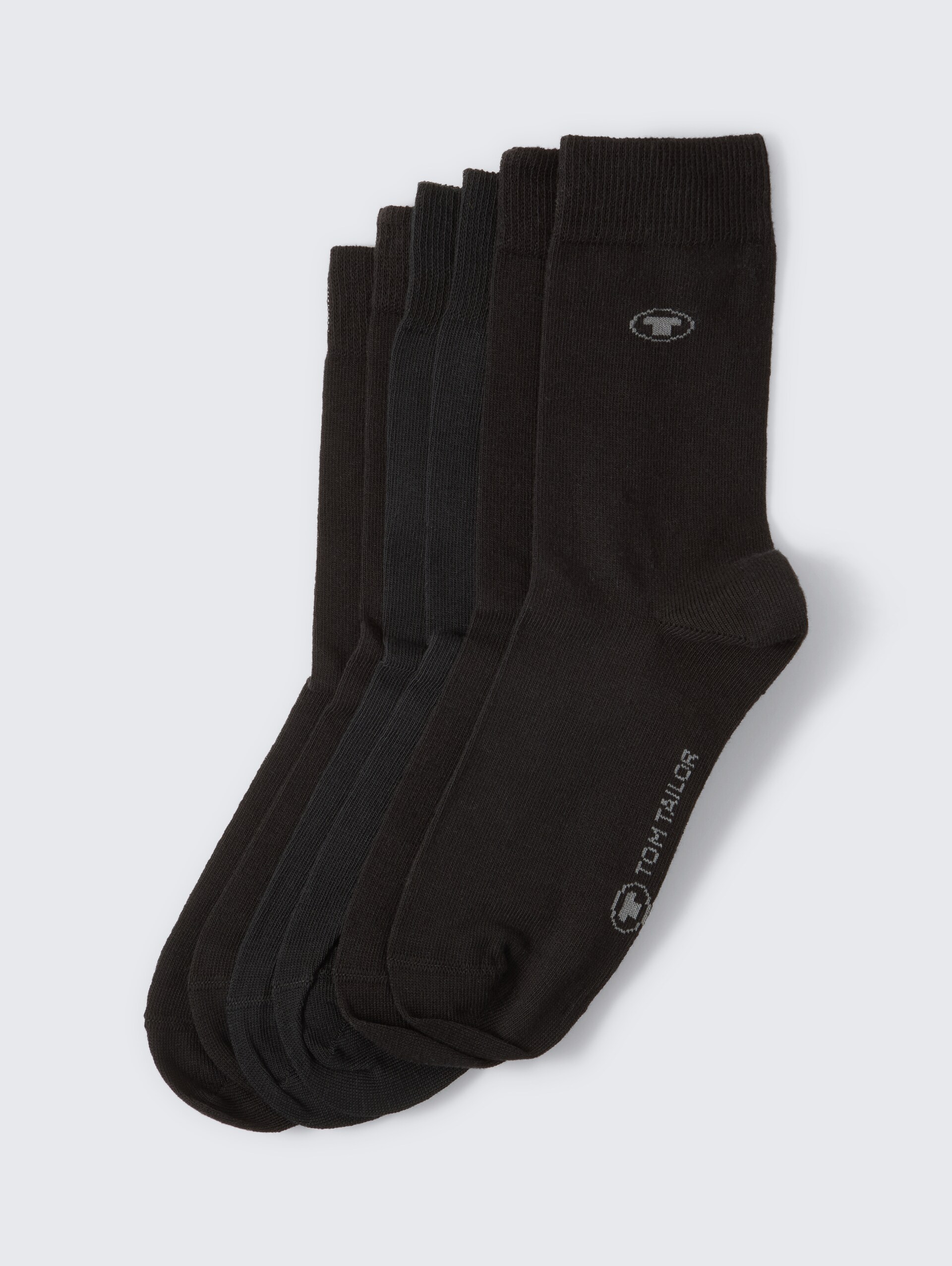 Basic Sokken in een set van zes - black - zijaanzicht product