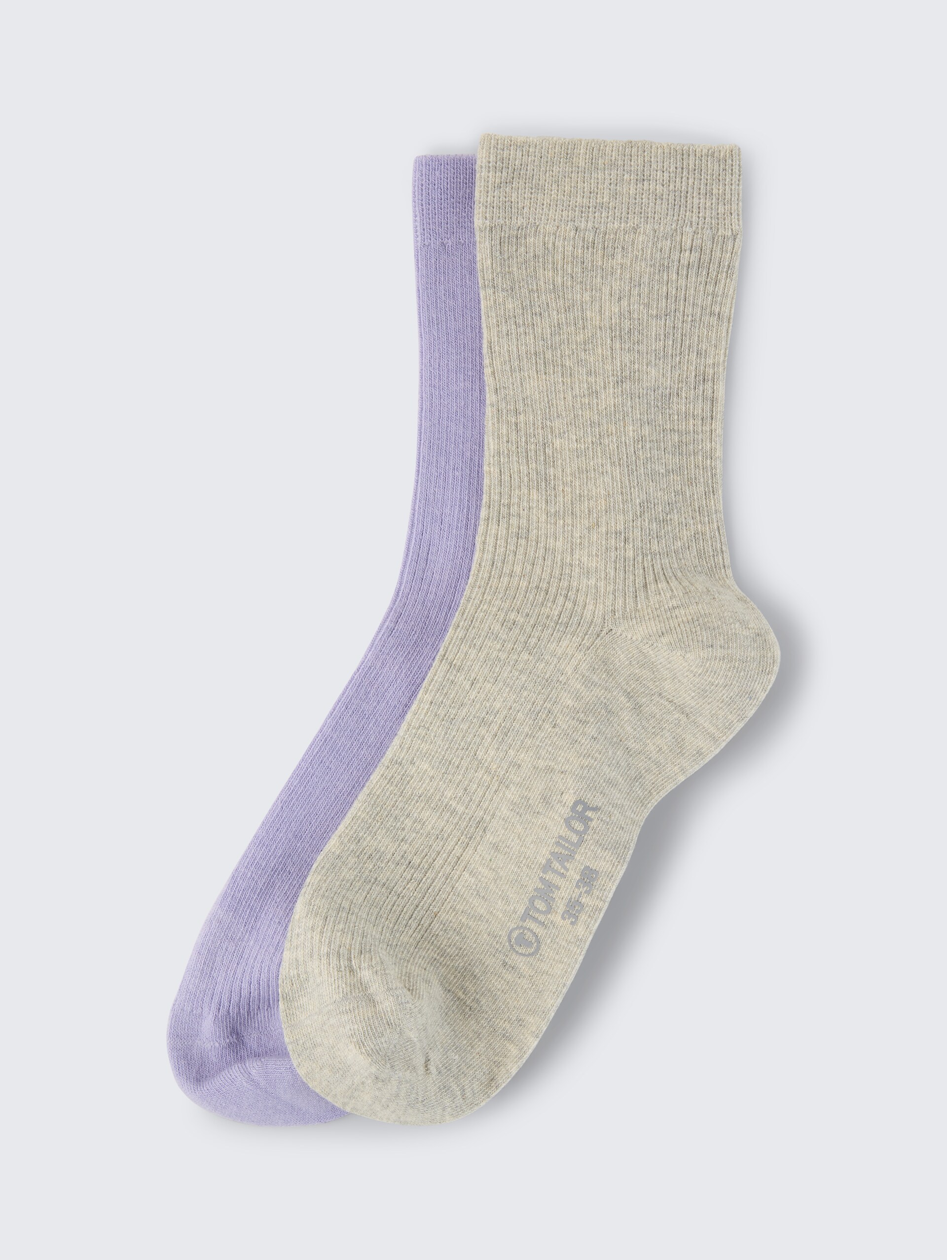 Socken im 2er-Pack - light grey melange - seitliche Produkt-Ansicht