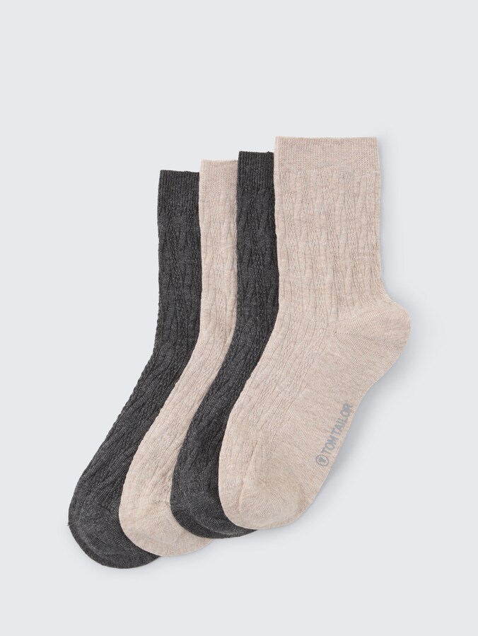 Socks in a 4-pack by Women, beige