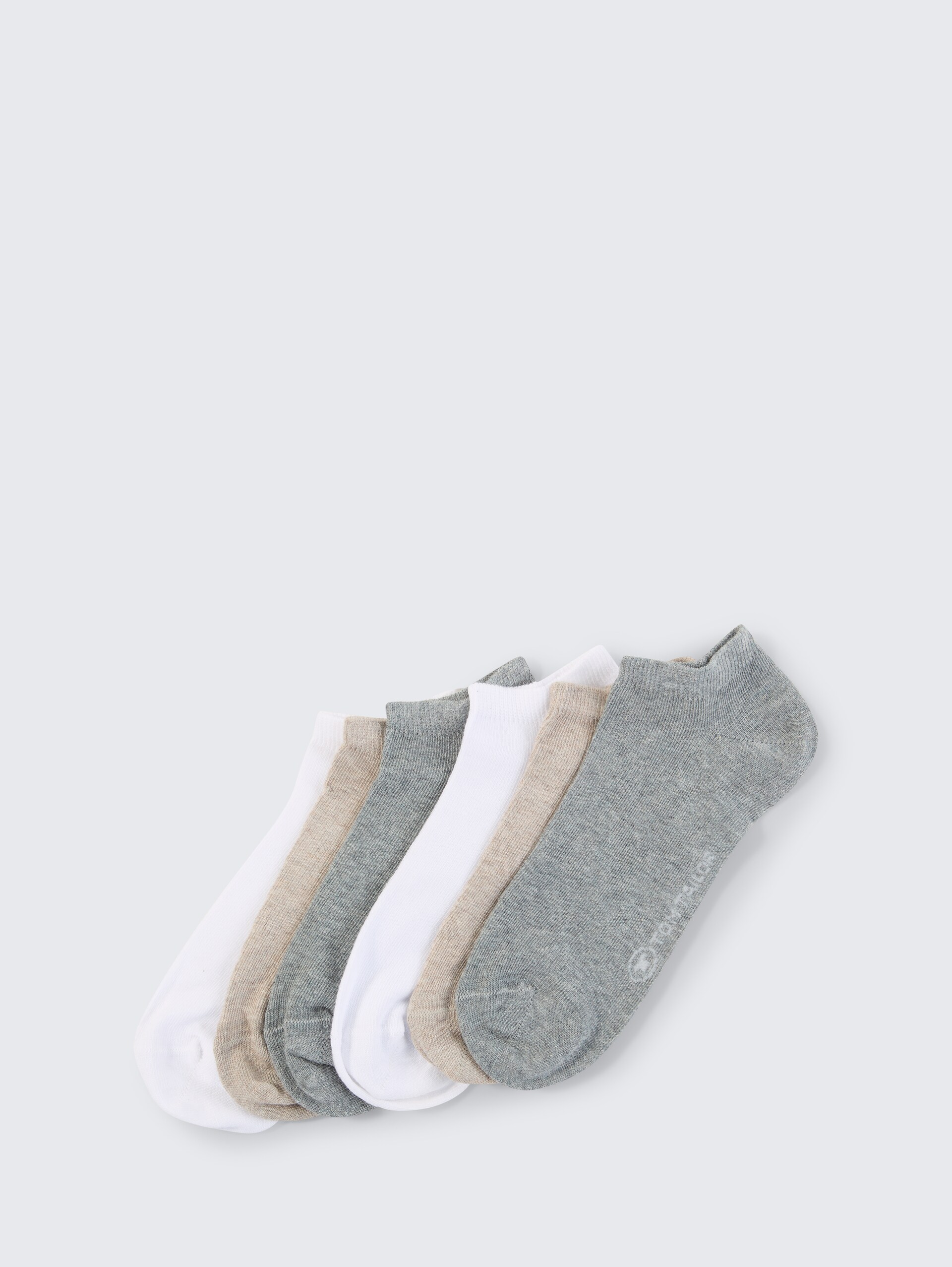 Sneakersocken im 6er-Pack - light grey melange - seitliche Produkt-Ansicht