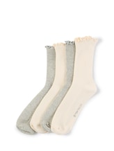 Nicht ausgewählt, Socken im 4er-Pack mit Rüschensaum von Tom Tailor, grau