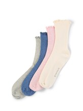 Ausgewählt, Socken im 4er-Pack mit Rüschensaum von Tom Tailor, beige