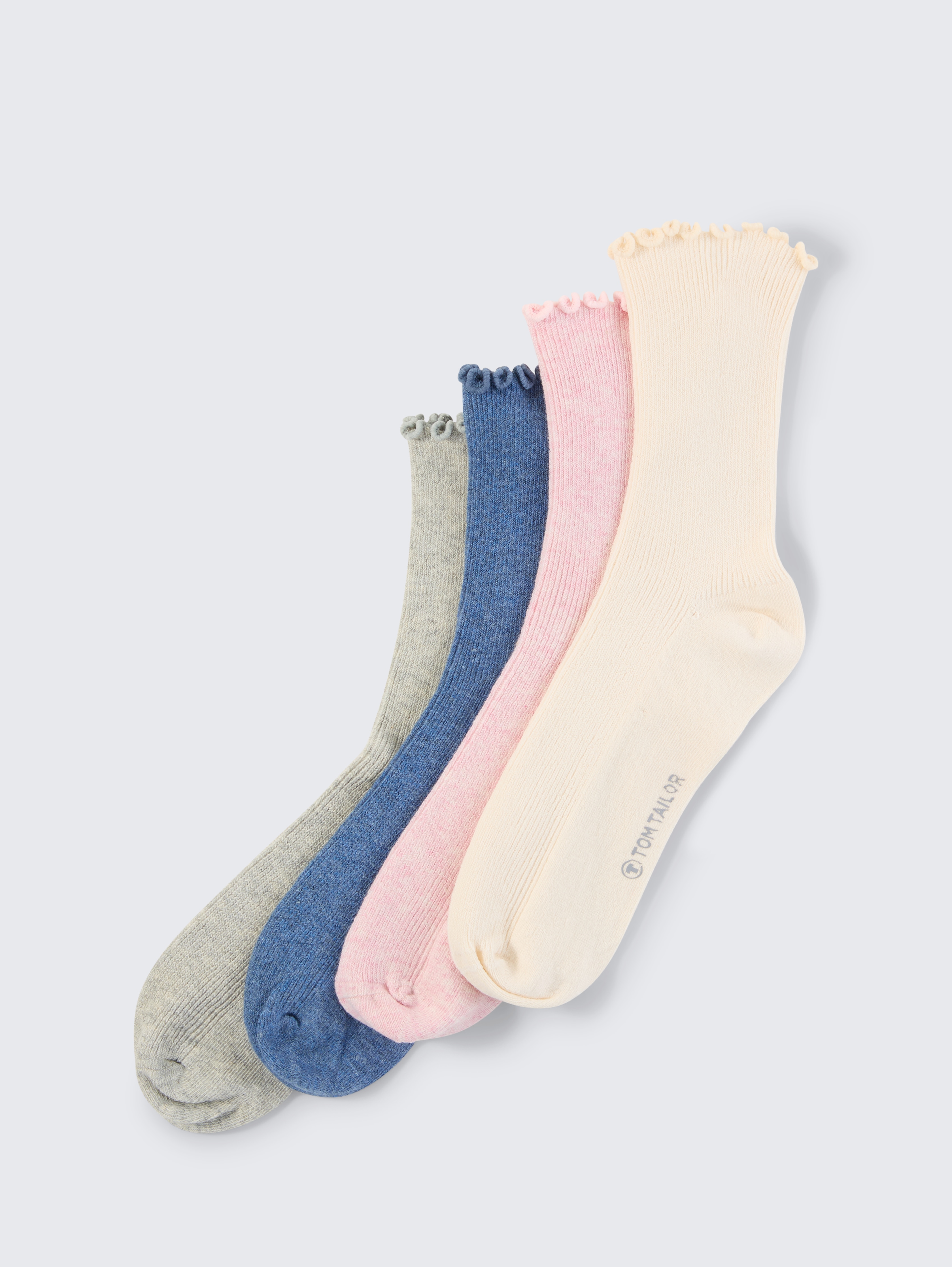 Socken im 4er-Pack mit Rüschensaum von Women, greenlake