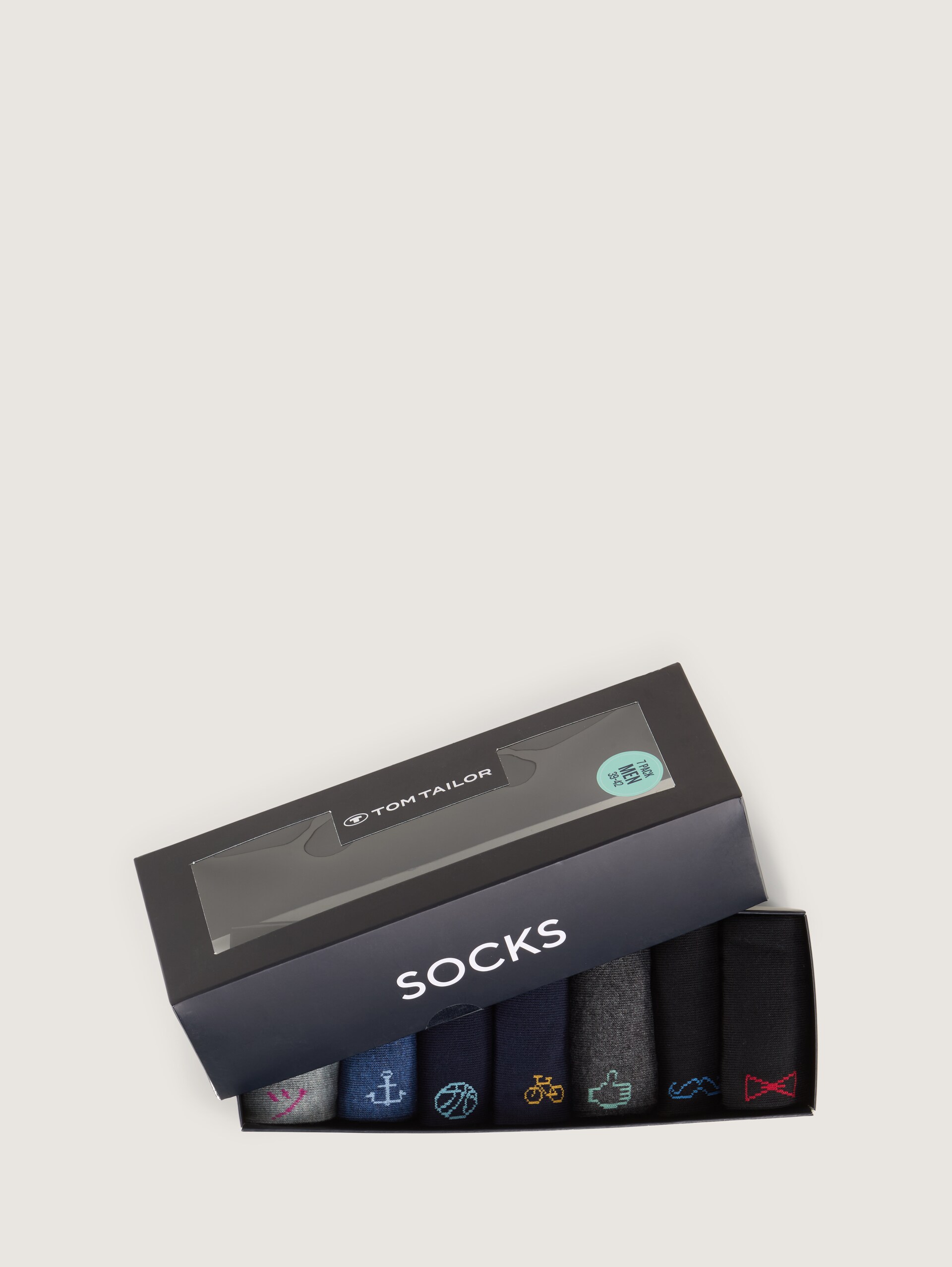 Sokken in een 7-dagen-doos - light grey melange - Product vooraanzicht
