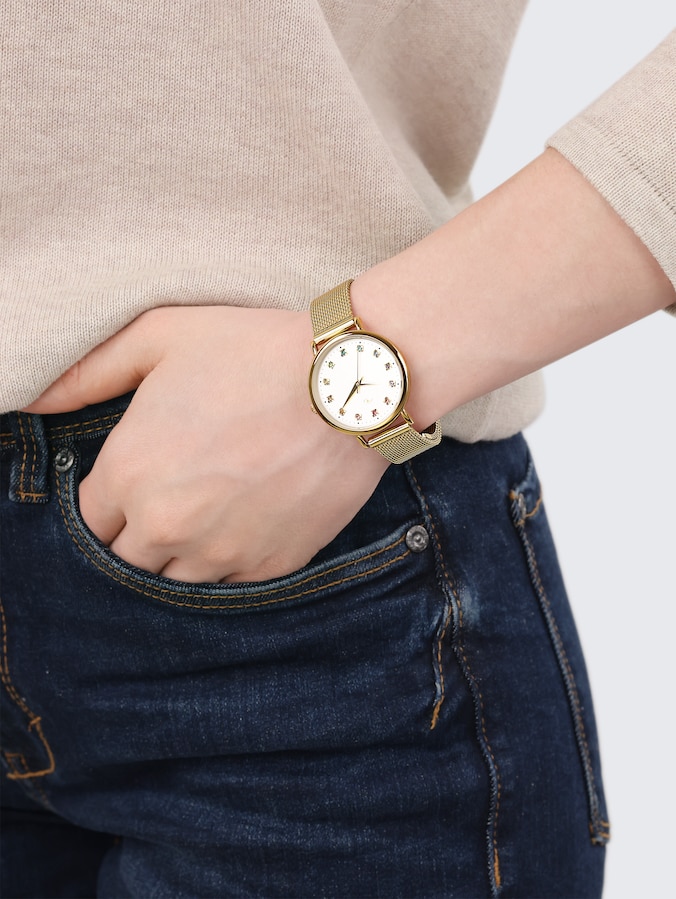 Armbanduhr aus Edelstahl gold mit 31,9mm von Women, gold