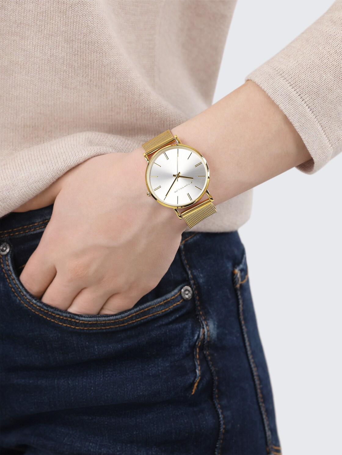 Armbanduhr aus Edelstahl gold mit 36mm - gold