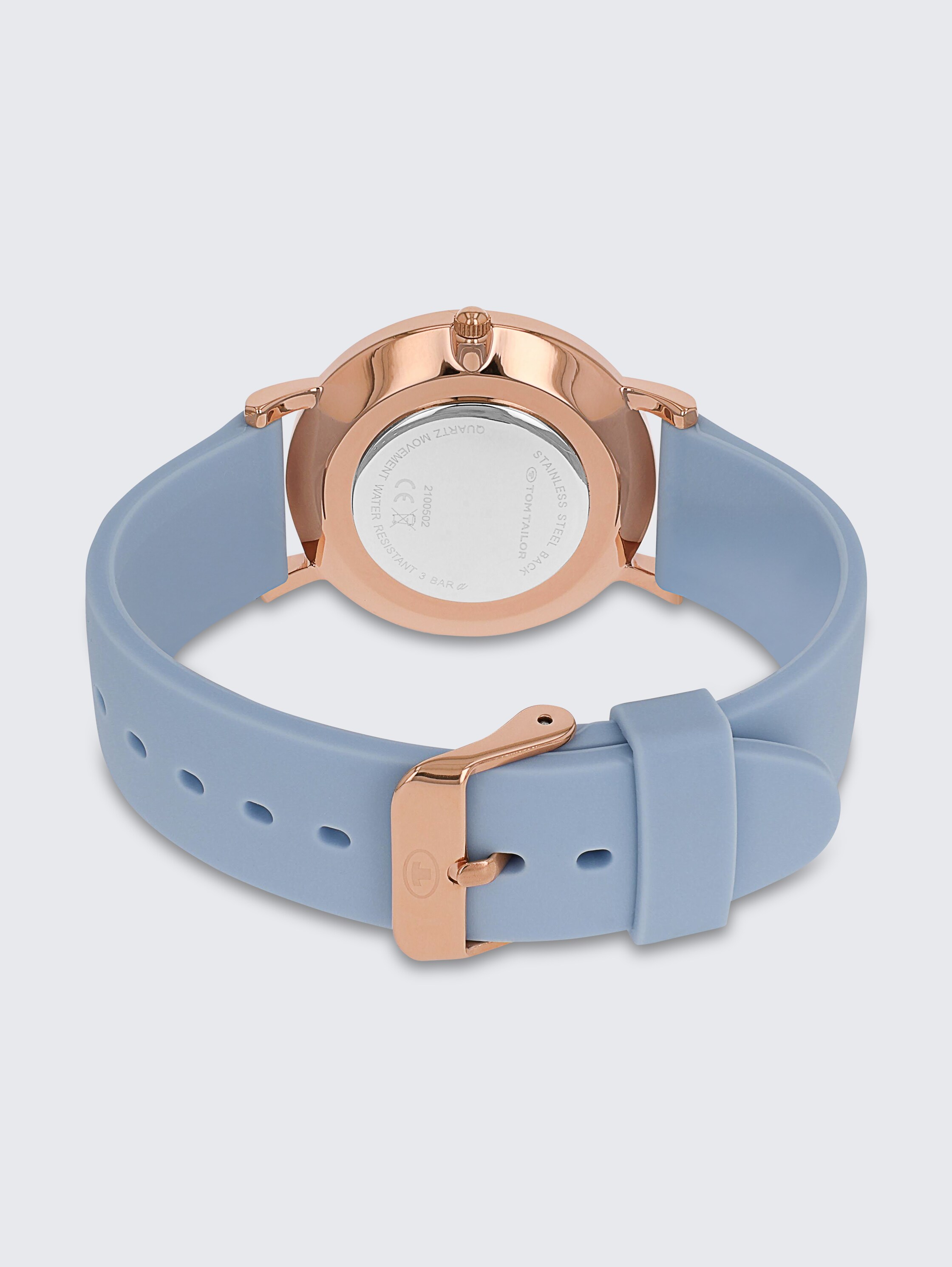 Armbanduhr Roségold, Ziffernblatt blau mit 36mm - rose_gold - 