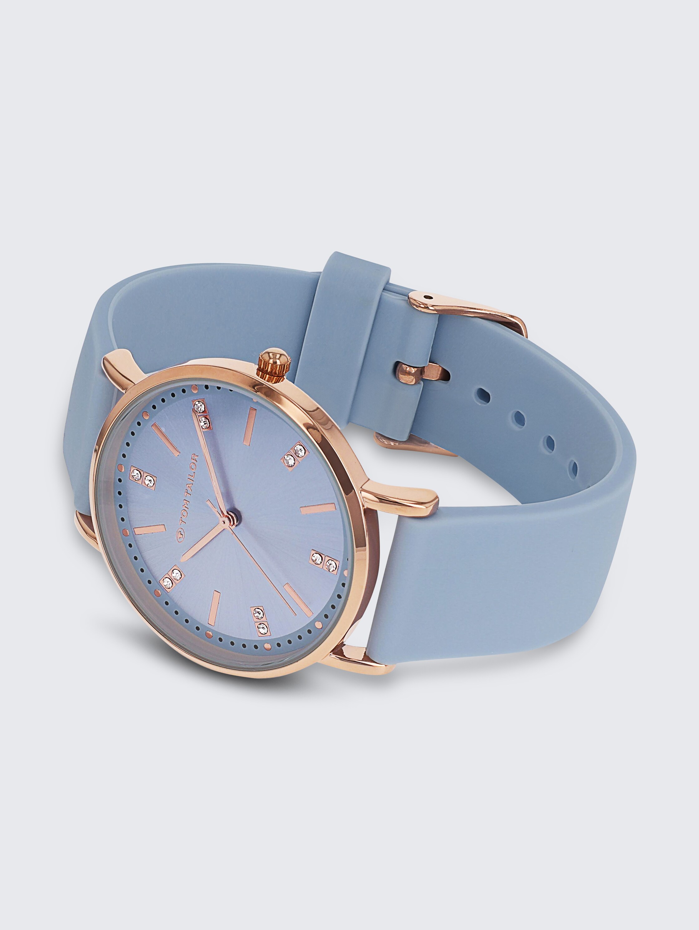 Armbanduhr Roségold, Ziffernblatt blau mit 36mm - rose_gold - 