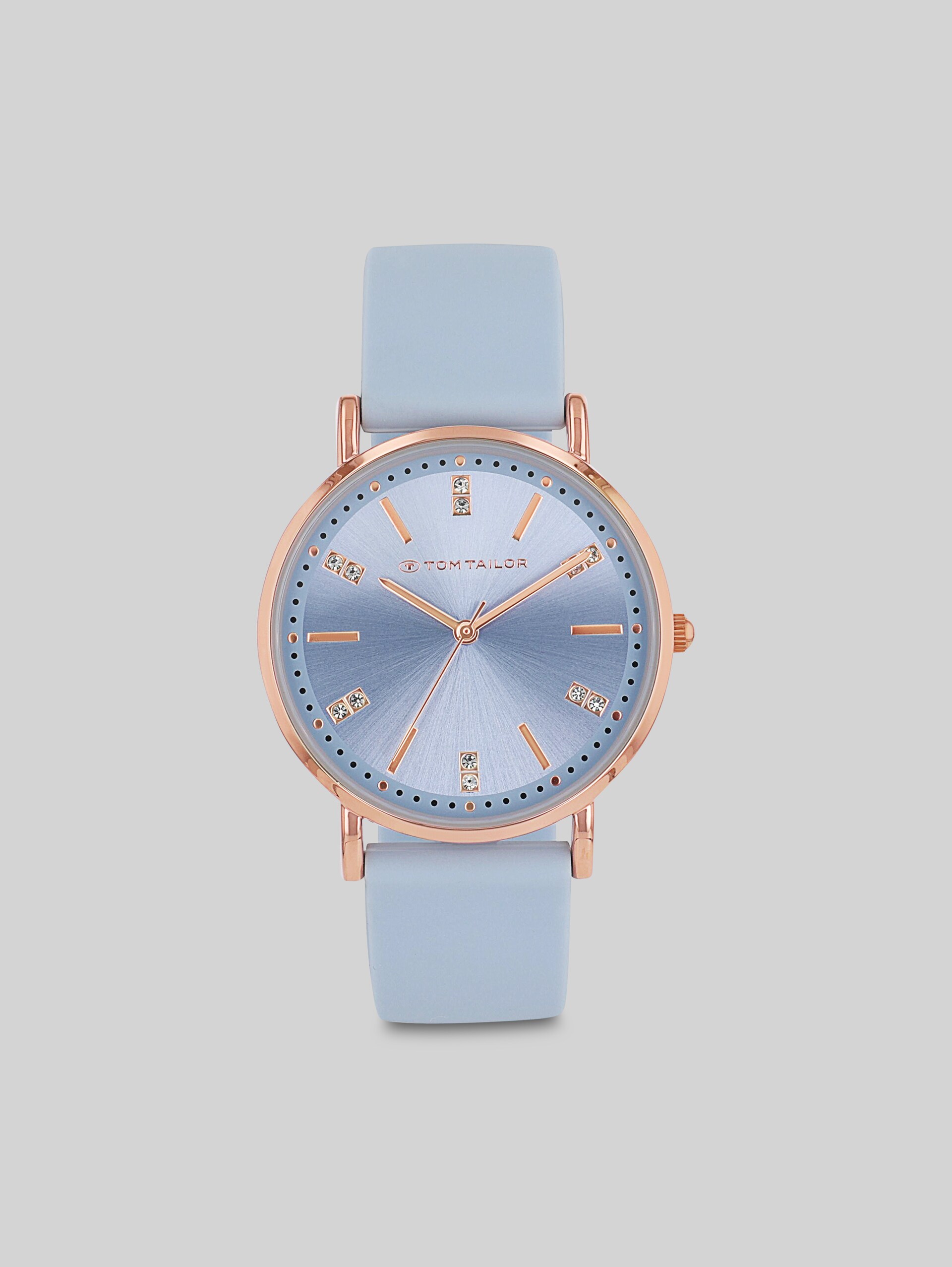 Rose gold wristwatch, blue dial, 36 mm - rose gold
