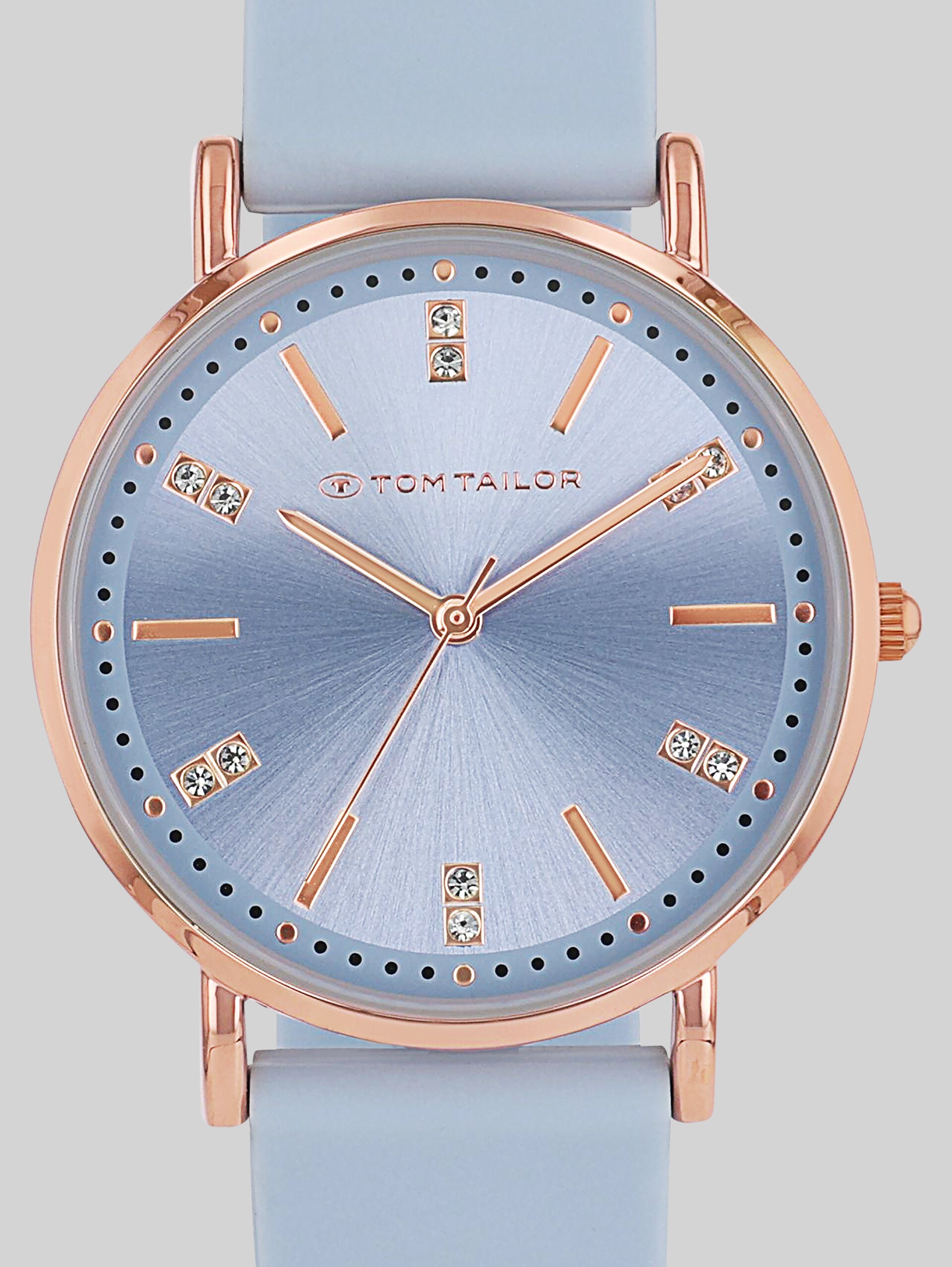 Rose gold wristwatch, blue dial, 36 mm - rose gold