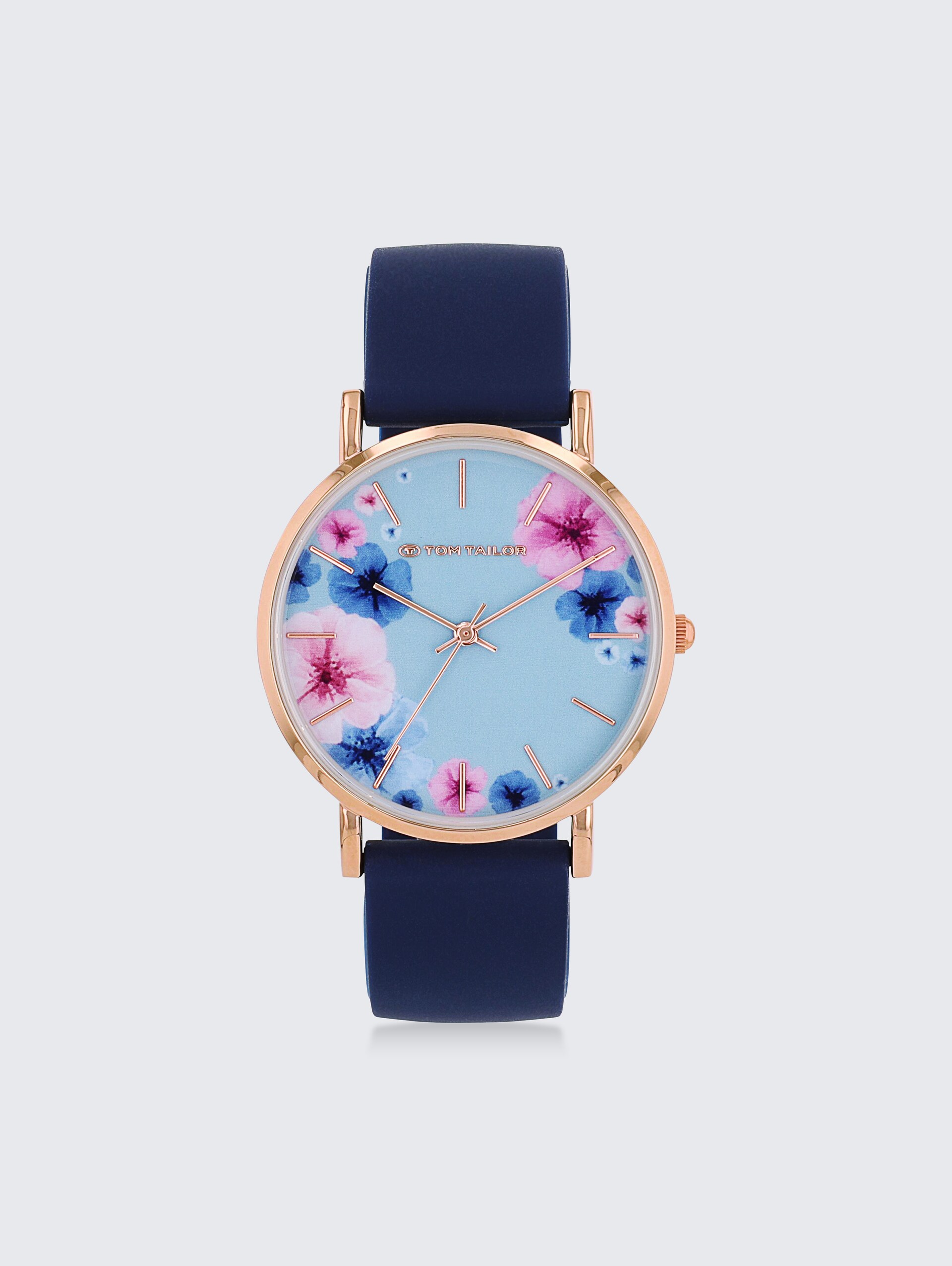 Armbanduhr Blume Roségold - Ziffernblatt blau mit 36mm - rose gold