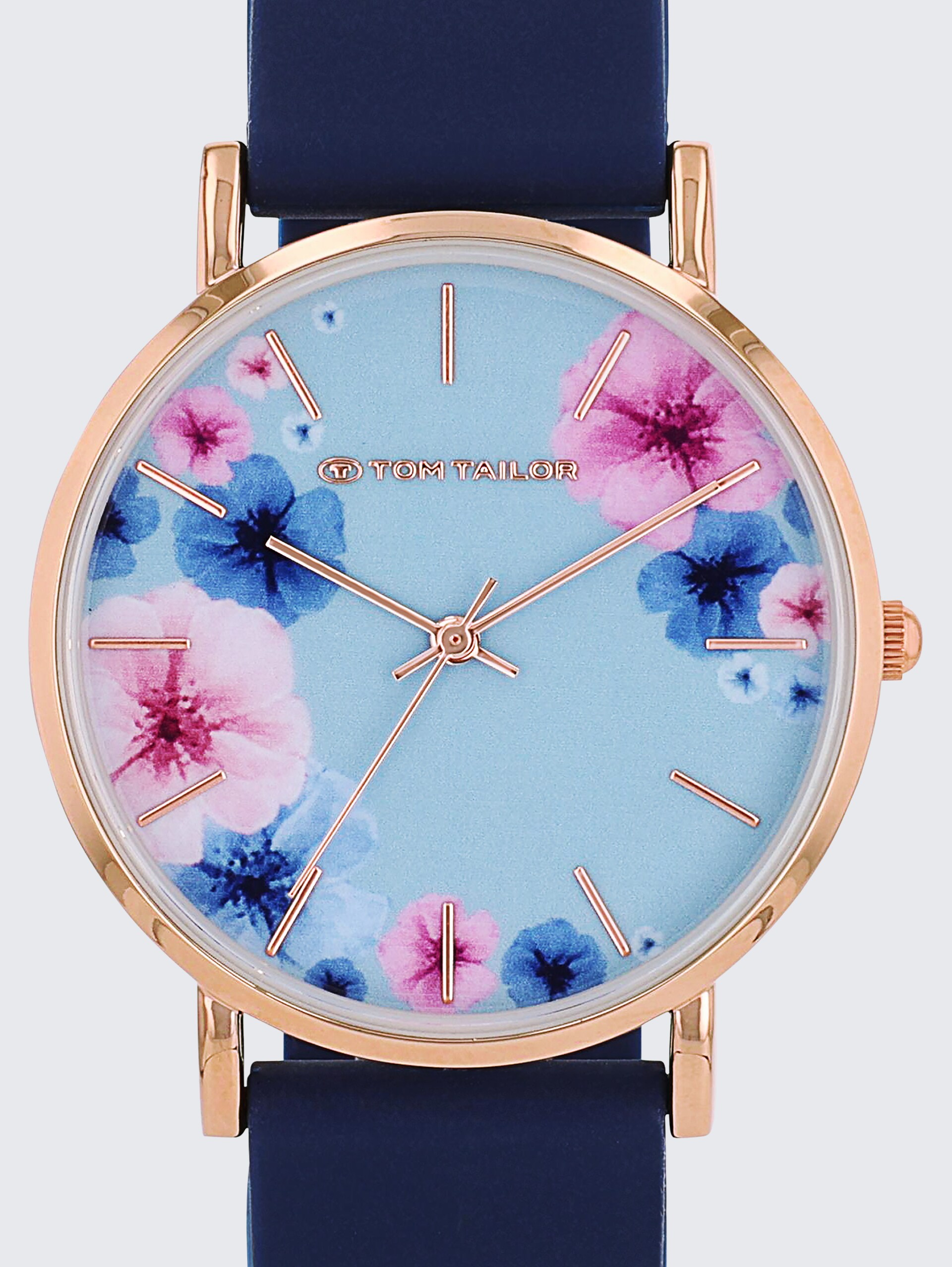 Armbanduhr Blume Roségold - Ziffernblatt blau mit 36mm - rose gold