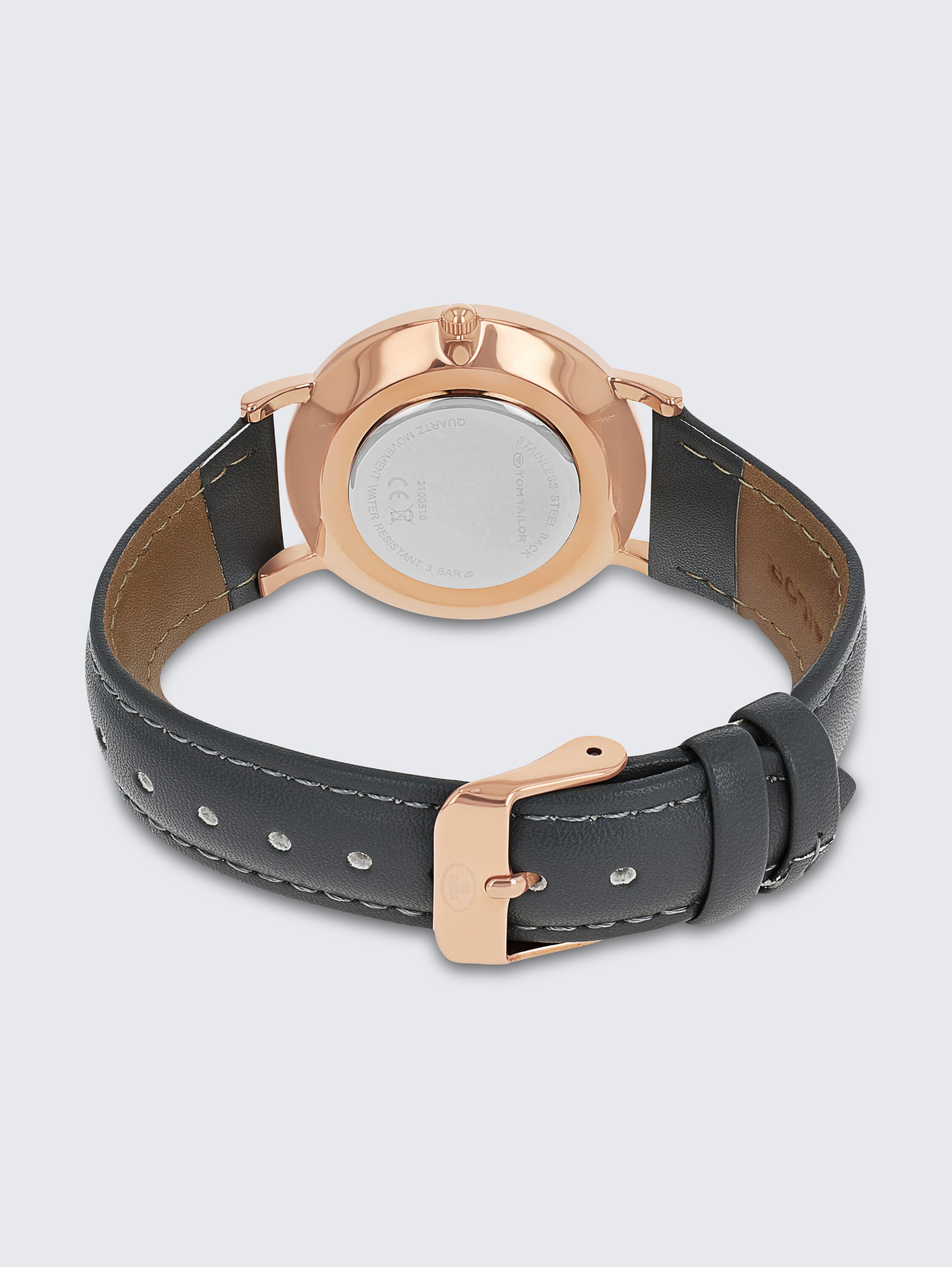 Armbanduhr Roségold, Ziffernblatt grau mit 36mm - rose_gold - 