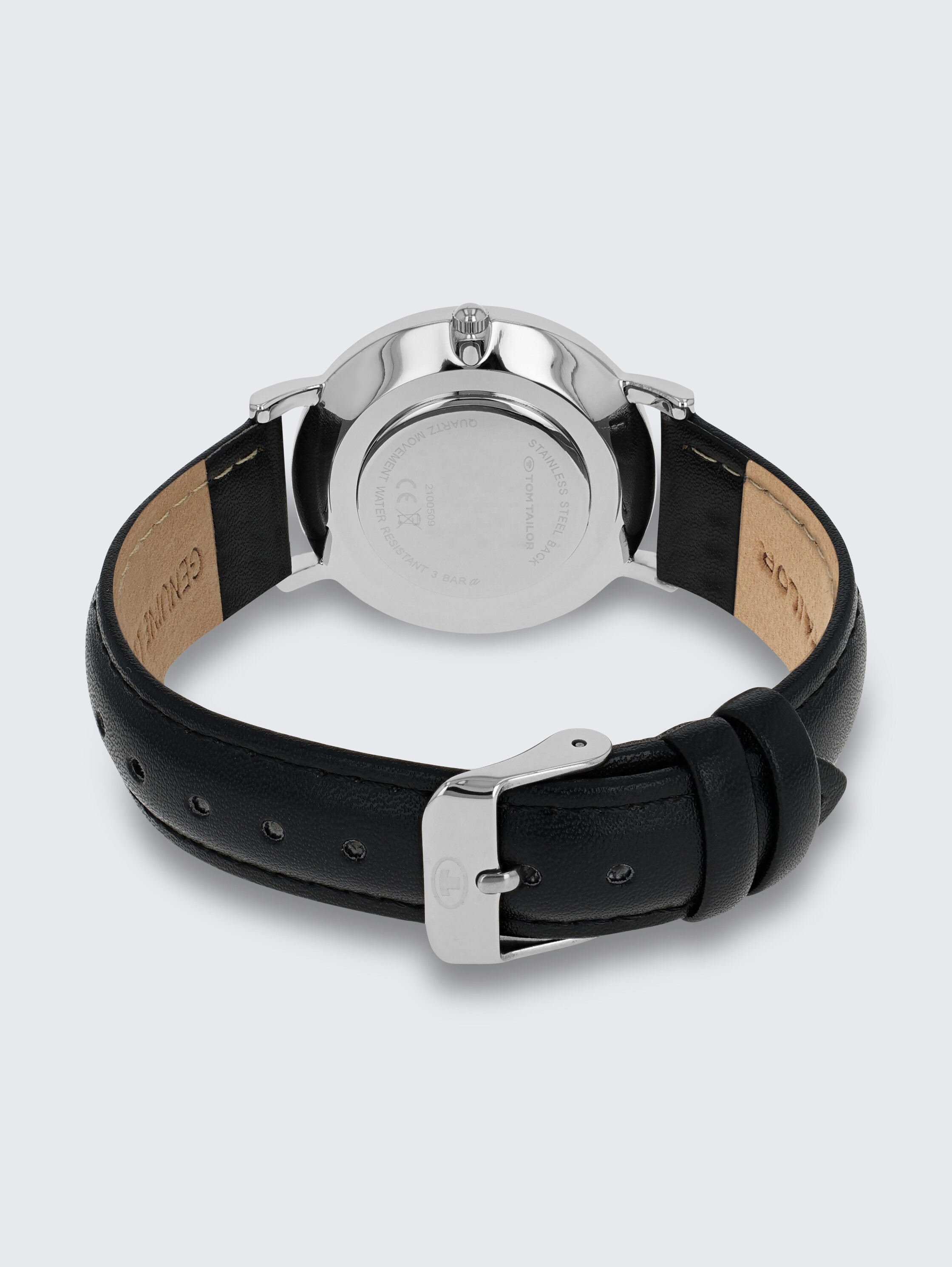 Armbanduhr silber, Ziffernblatt schwarz mit 36mm - silver - 