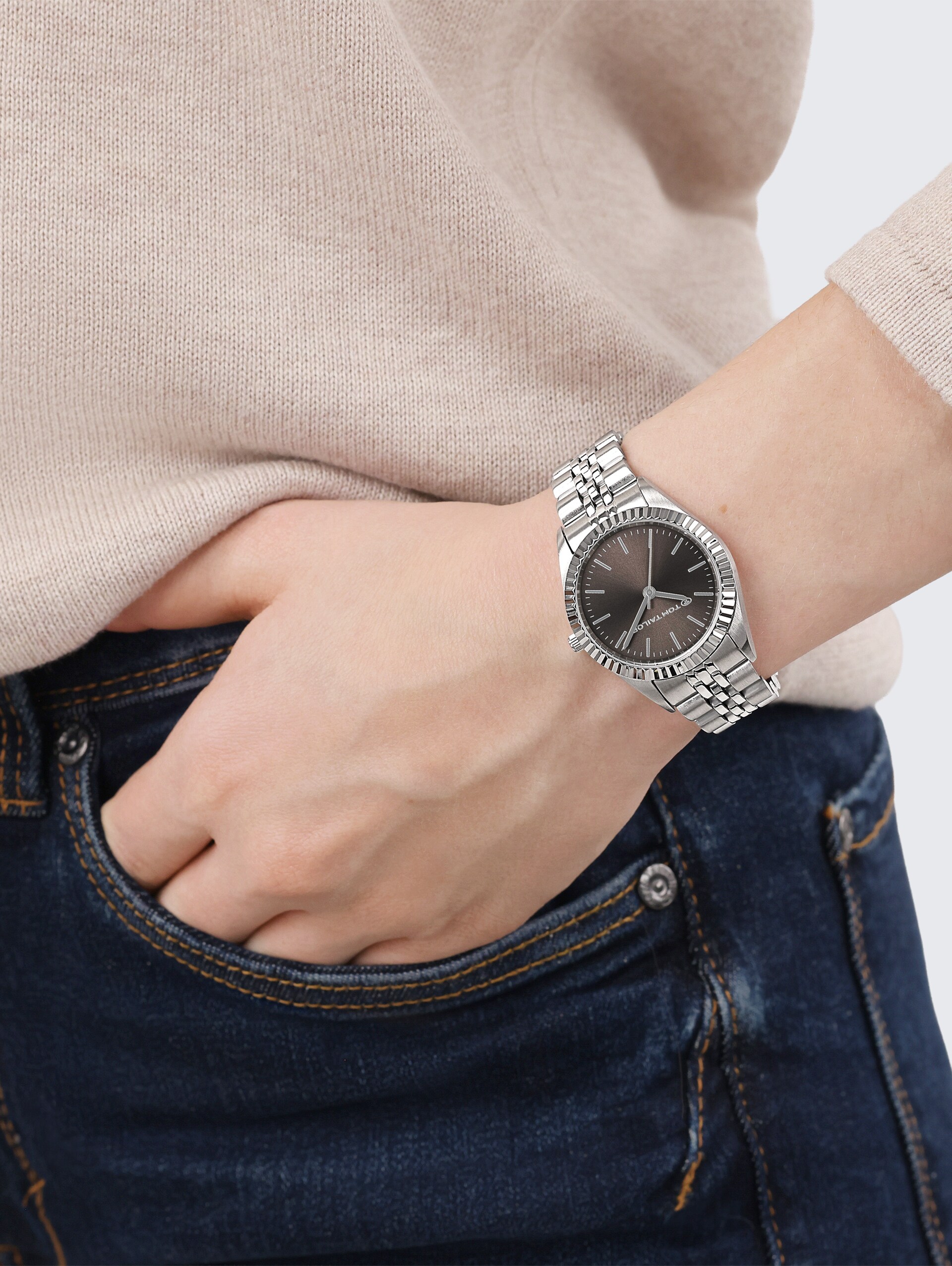 Armbanduhr aus Edelstahl silber mit 31mm - silver