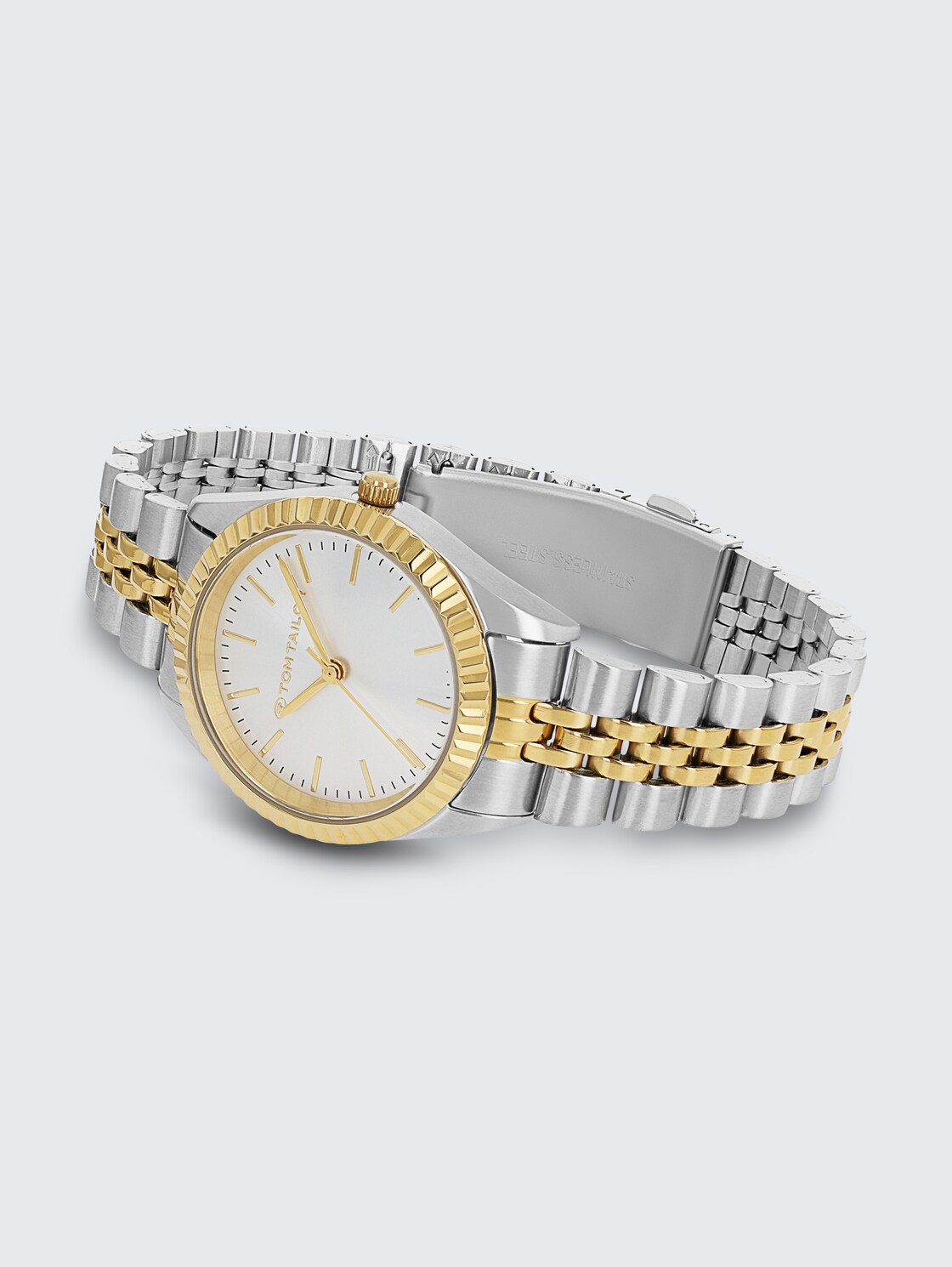 Armbanduhr aus Edelstahl gold/silber mit 31mm - multi-color