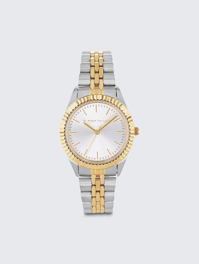 Armbandhorloge van roestvrij staal in goud/zilver met 31 mm door Women, multi-color