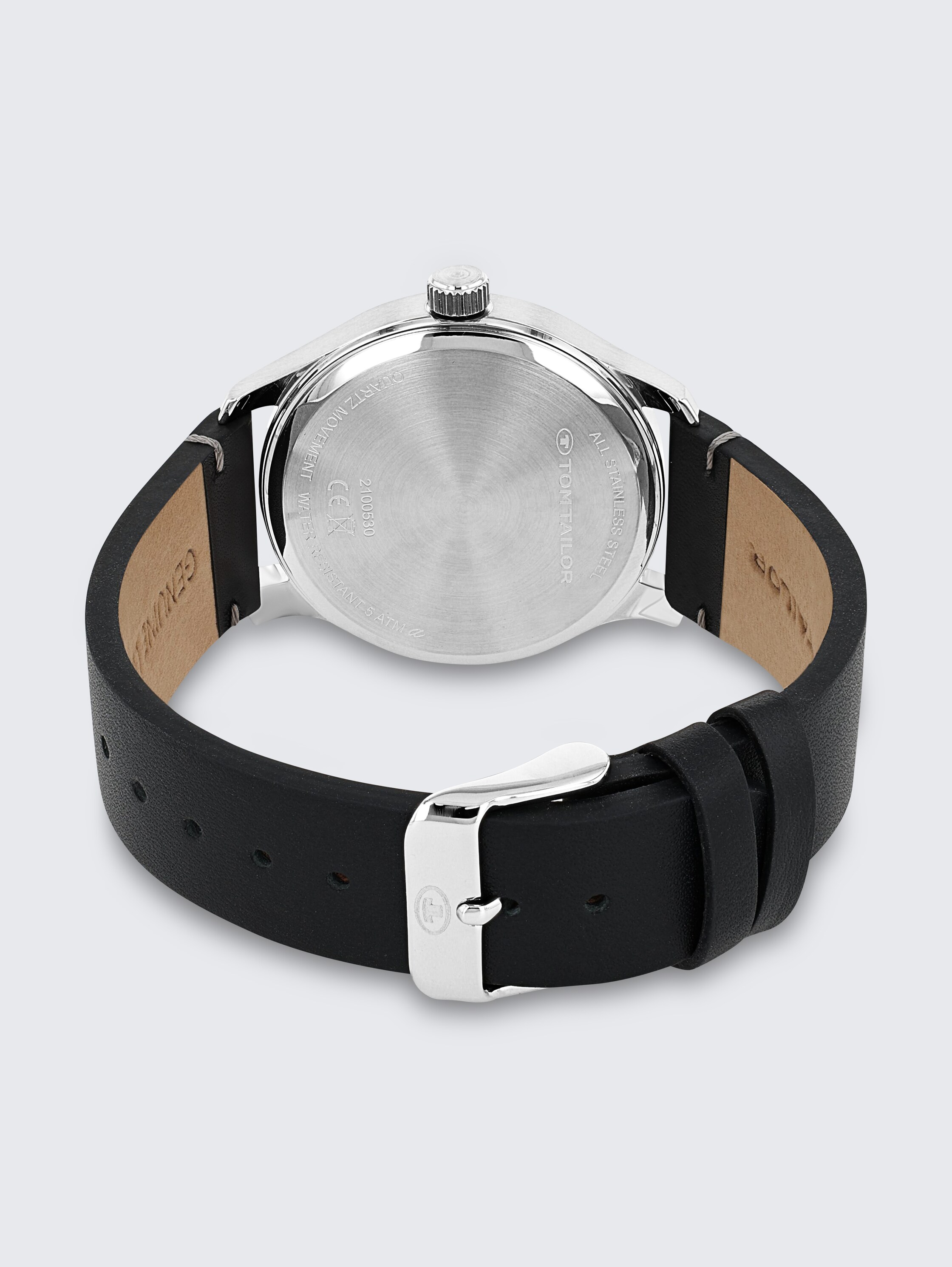 Zilverkleurige armbandhorloge, zwarte wijzerplaat met 40 mm - silver - 