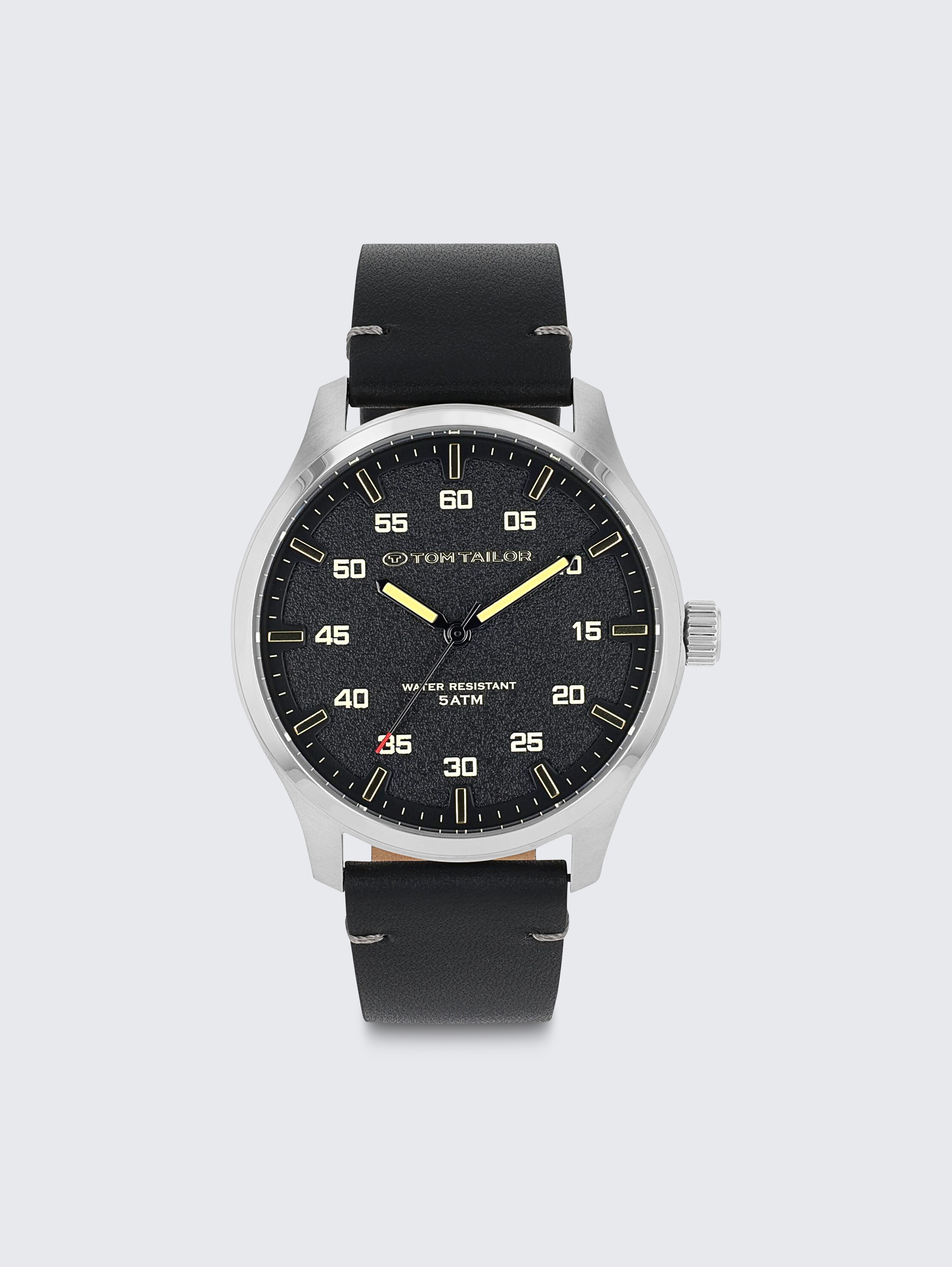 Zilverkleurige armbandhorloge, zwarte wijzerplaat met 40 mm - silver - 