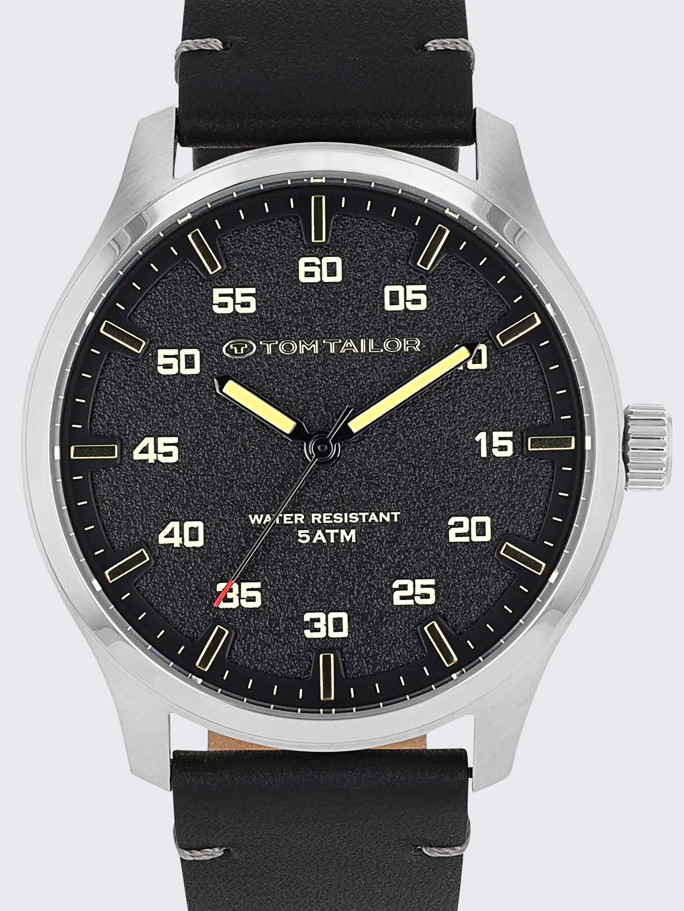 Zilverkleurige armbandhorloge, zwarte wijzerplaat met 40 mm - silver - 