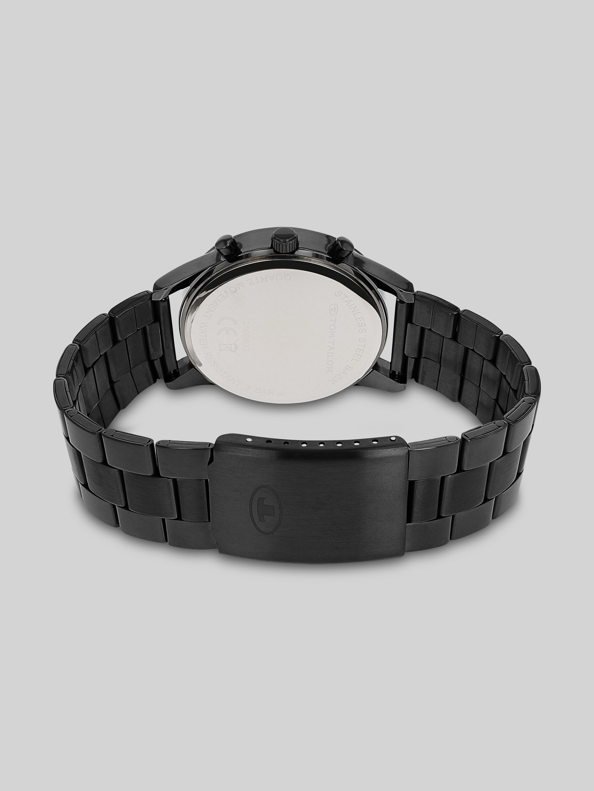 Stainless steel anthracite wristwatch with 42 mm - gun