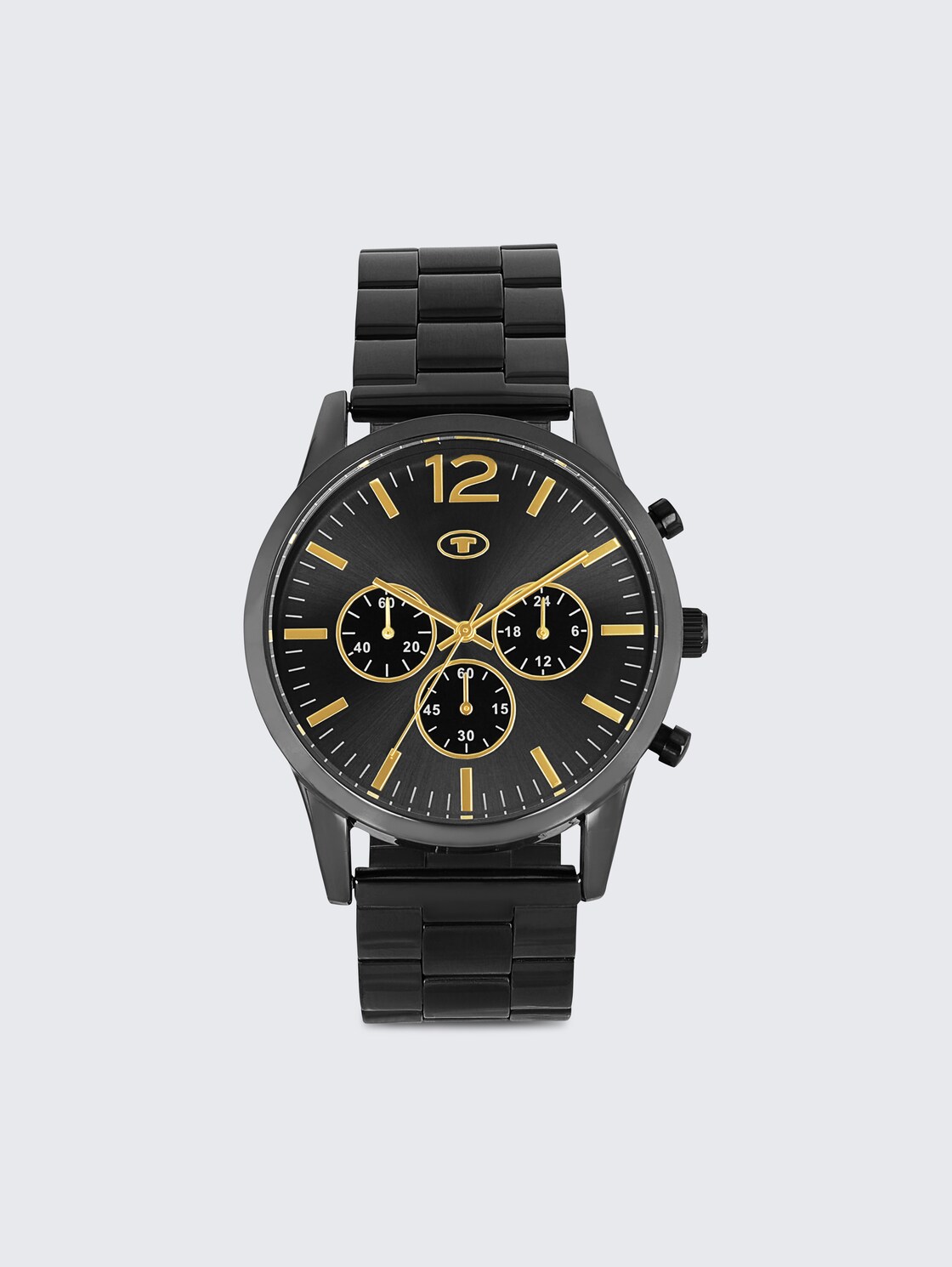 Armbanduhr aus Edelstahl anthrazit mit 42mm - gun