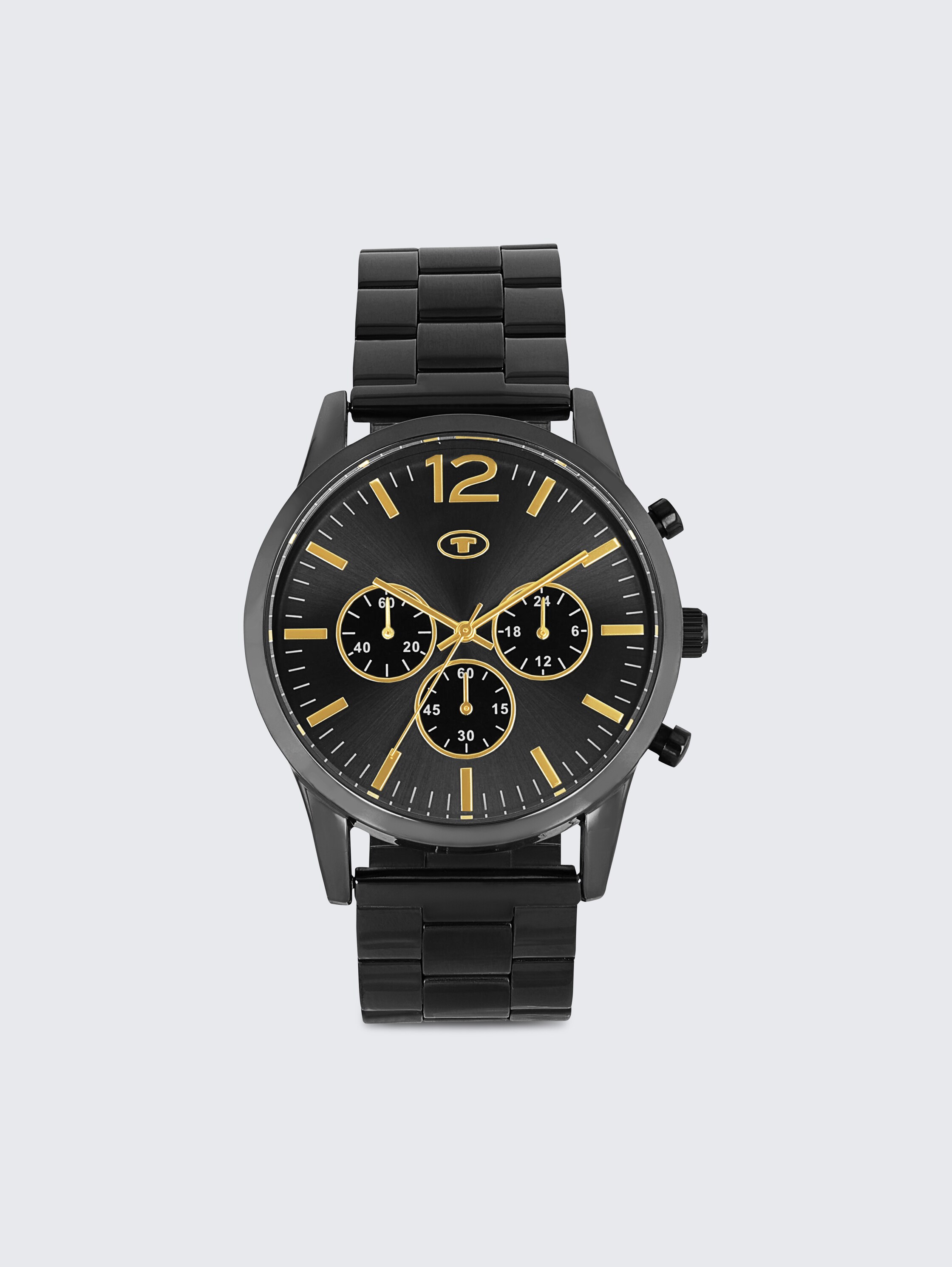 Armbandhorloge van antracietkleurig roestvrij staal met 42 mm - gun - 