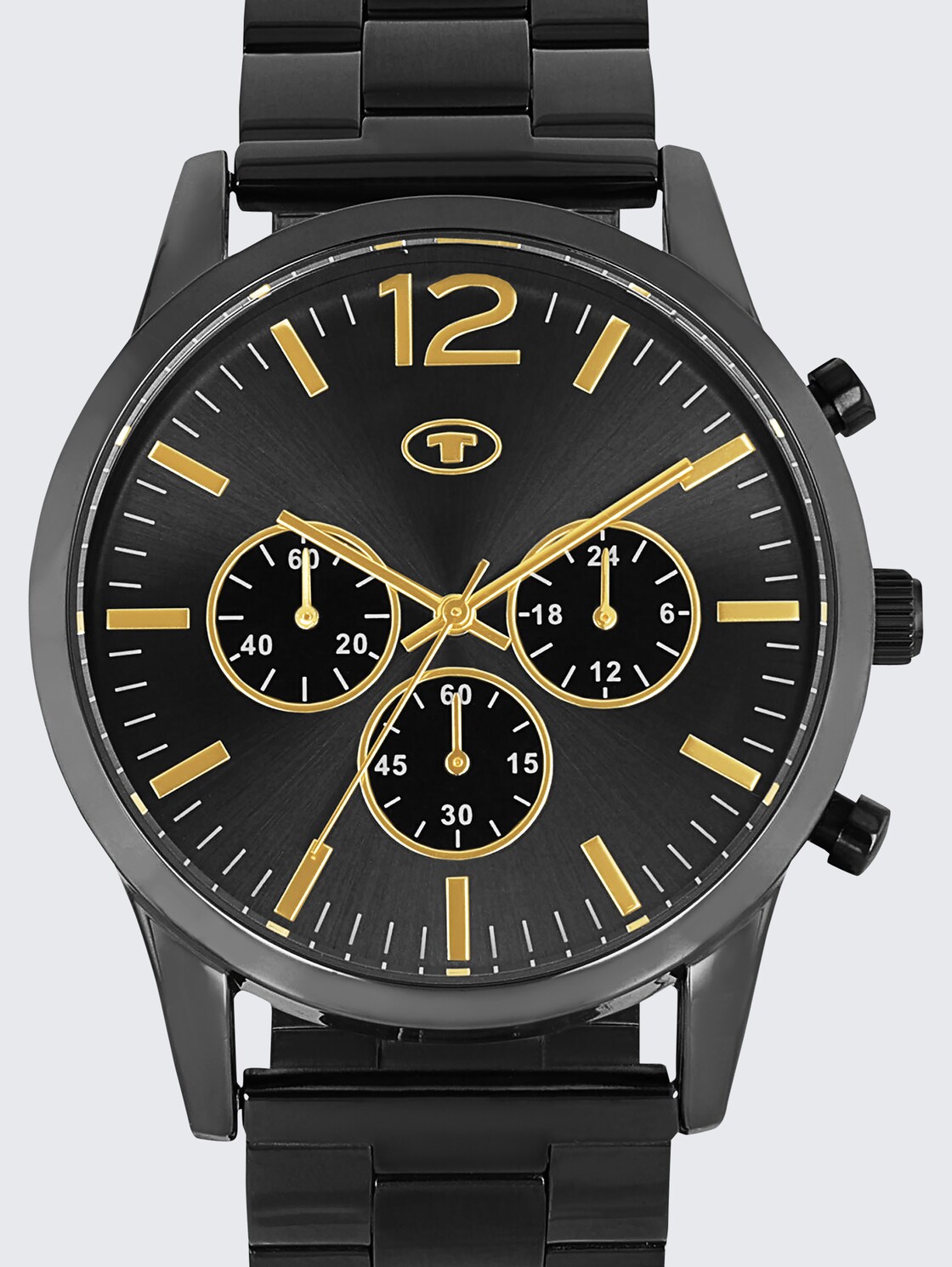 Armbanduhr aus Edelstahl anthrazit mit 42mm - gun