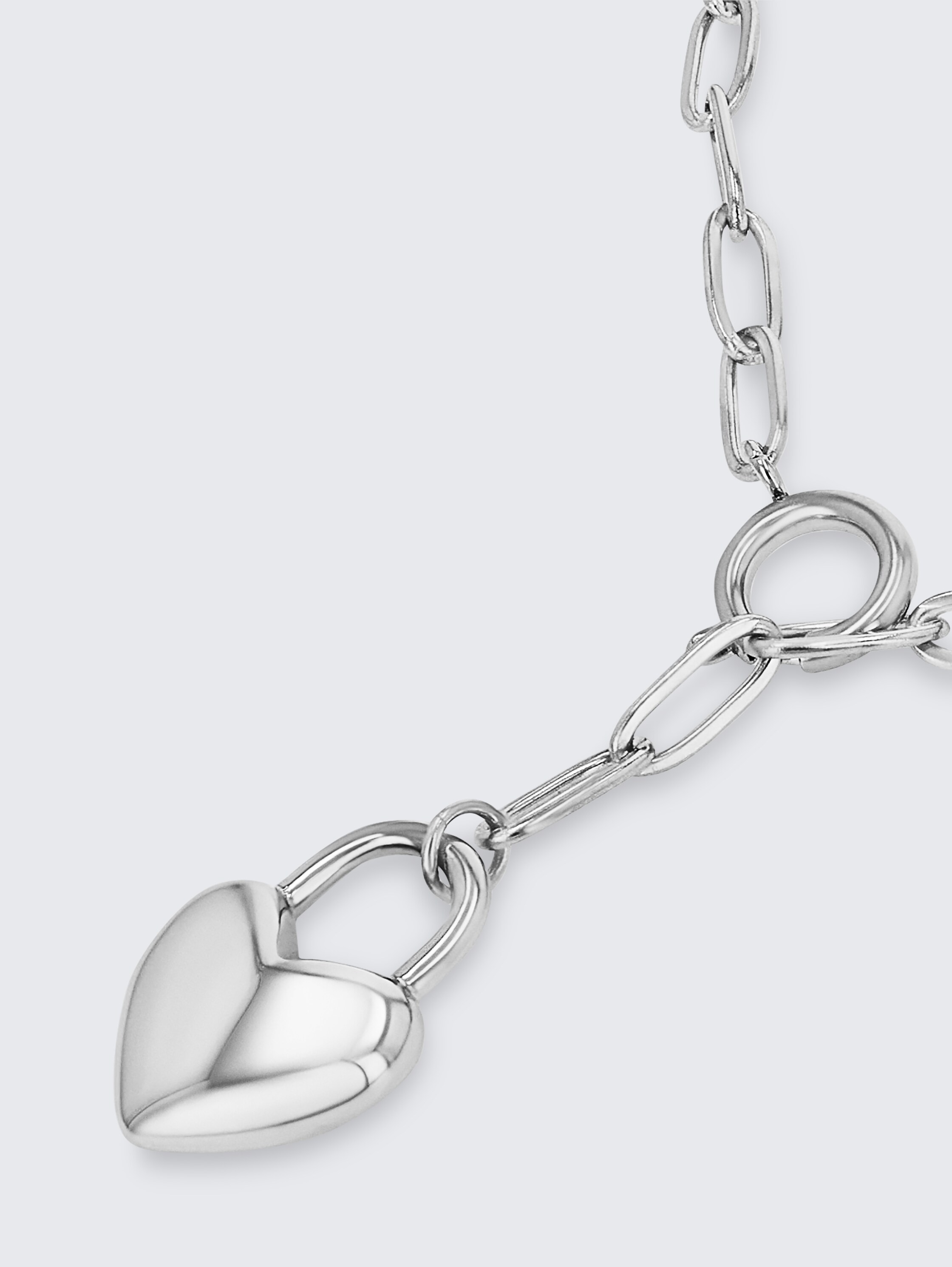 Halskette mit Herz Anhänger aus Edelstahl silber - silver - 