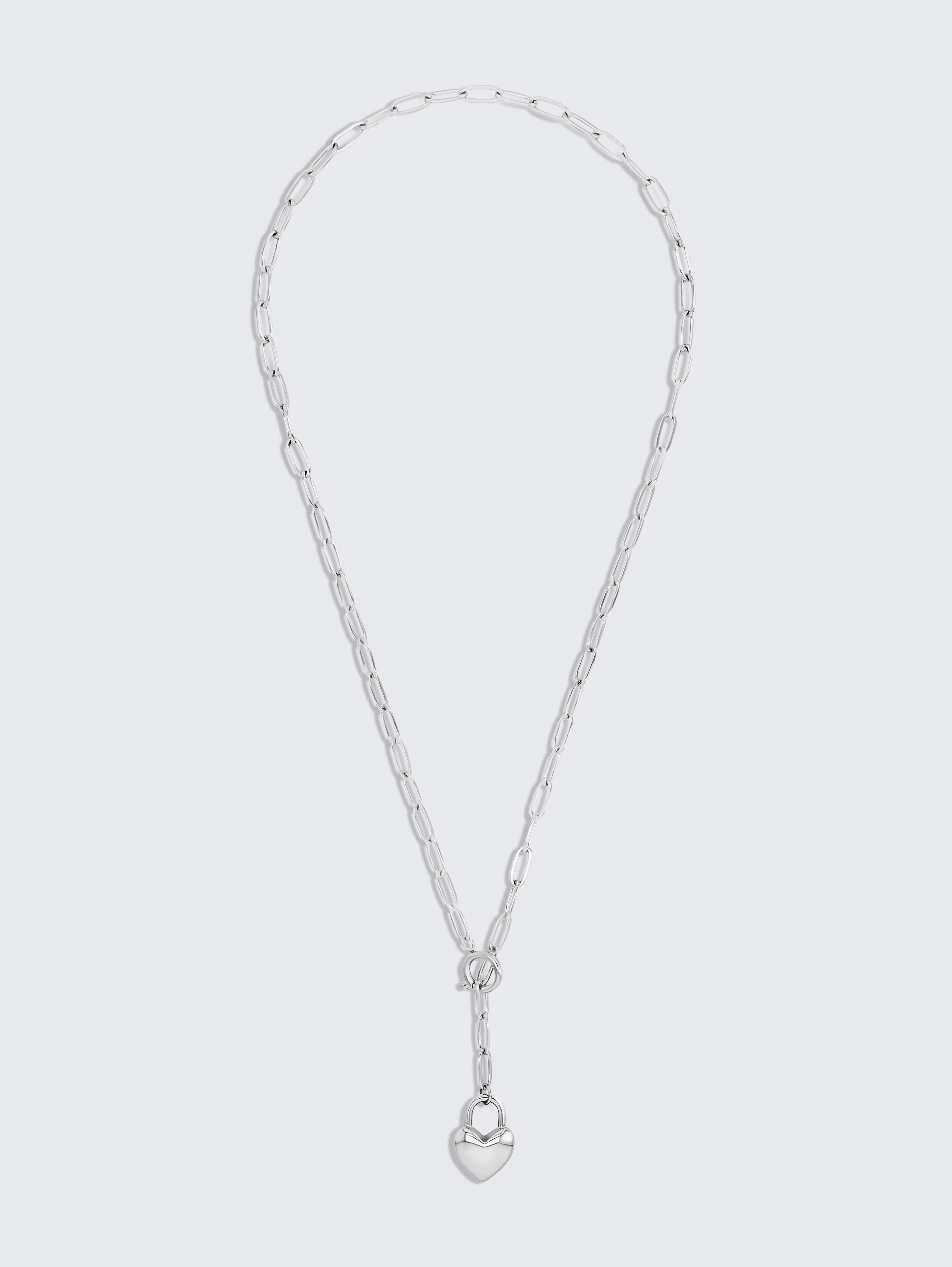 Halskette mit Herz Anhänger aus Edelstahl silber von Women, silver