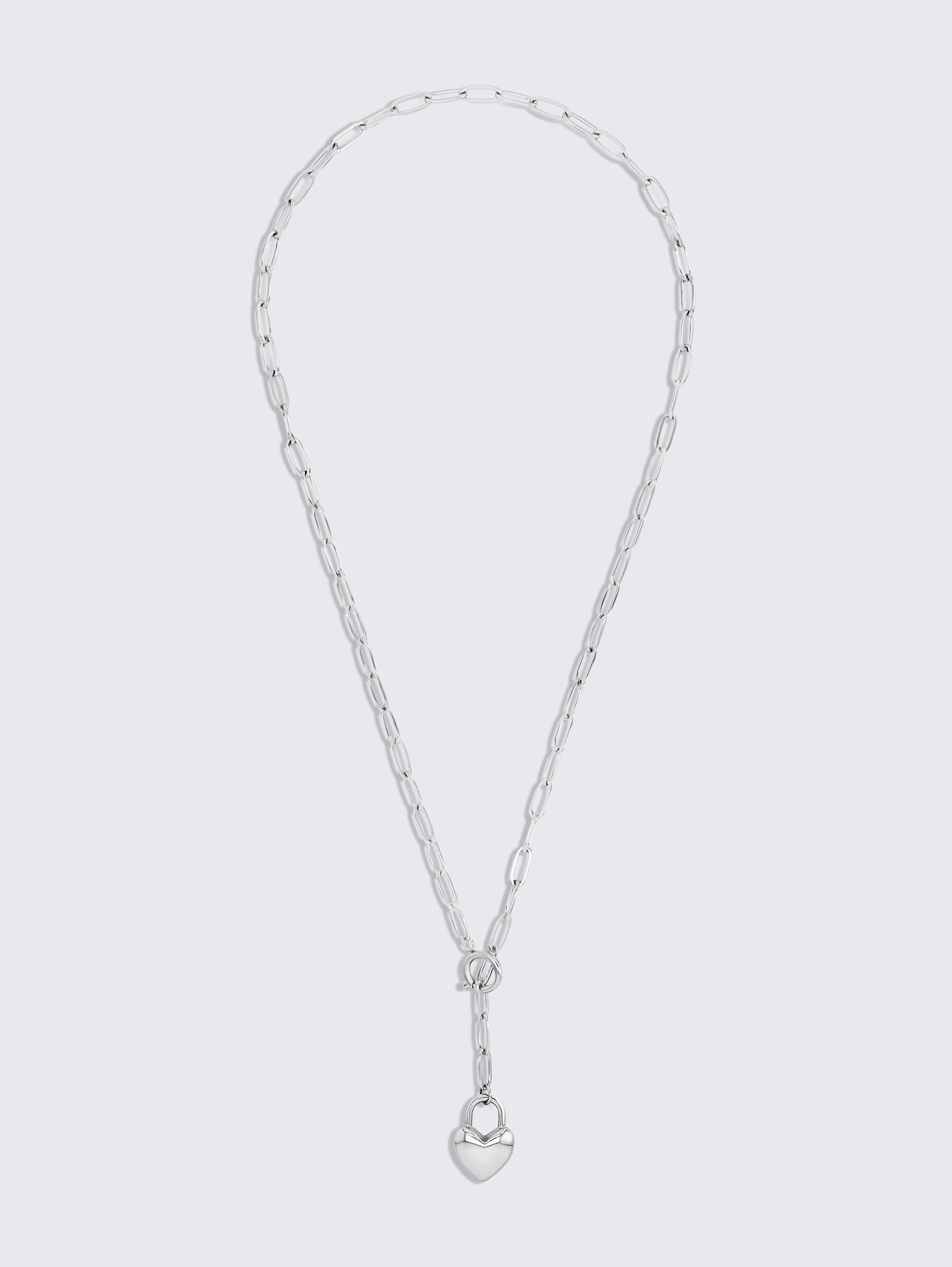 Halskette mit Herz Anhänger aus Edelstahl silber - silver - 