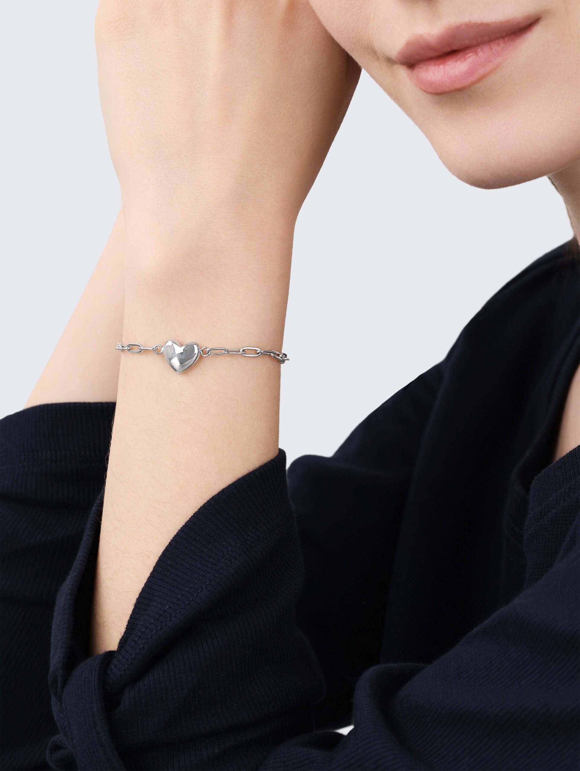 Armband Herz aus Edelstahl silber - silver