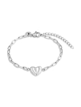 Ausgewählt, Armband Herz aus Edelstahl silber von Tom Tailor, silber
