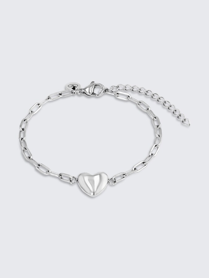 Armband Herz aus Edelstahl silber von Women, silver