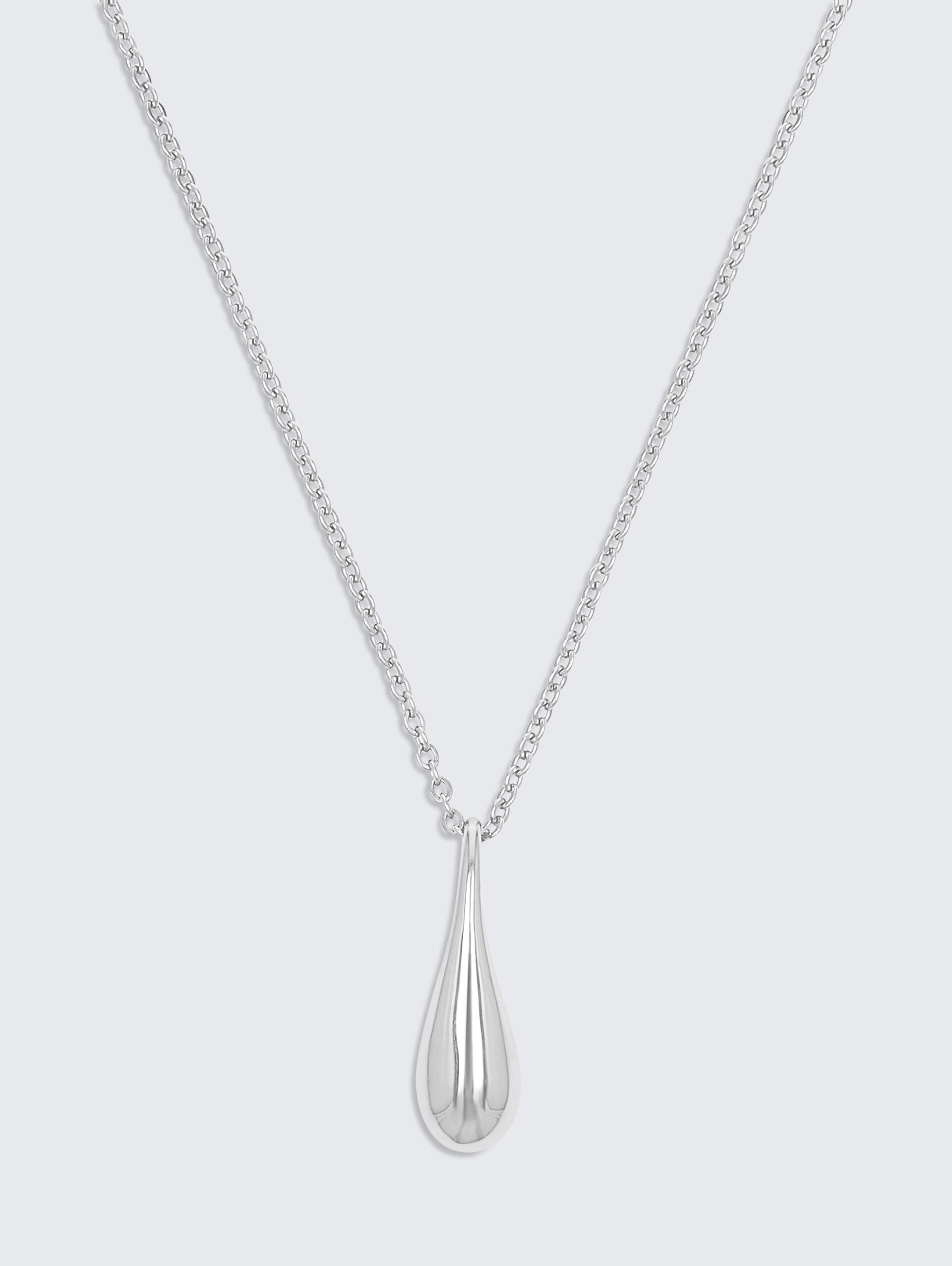 Halskette mit Anhänger aus Edelstahl silber - silver