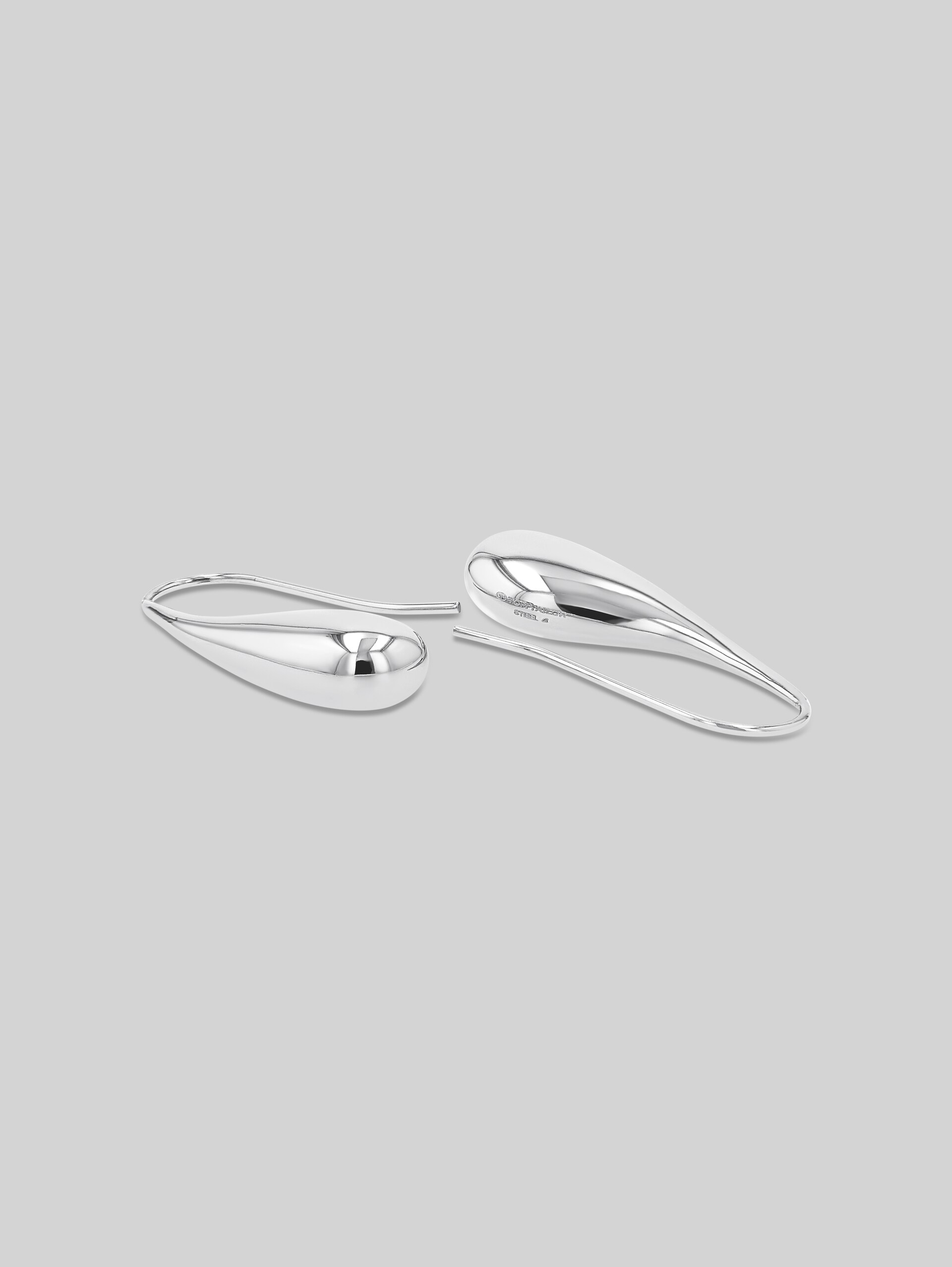 Stainless steel silver drop earrings - silver