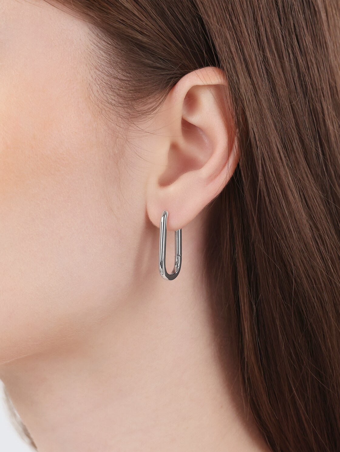Stainless steel silver hoop earrings - silver
